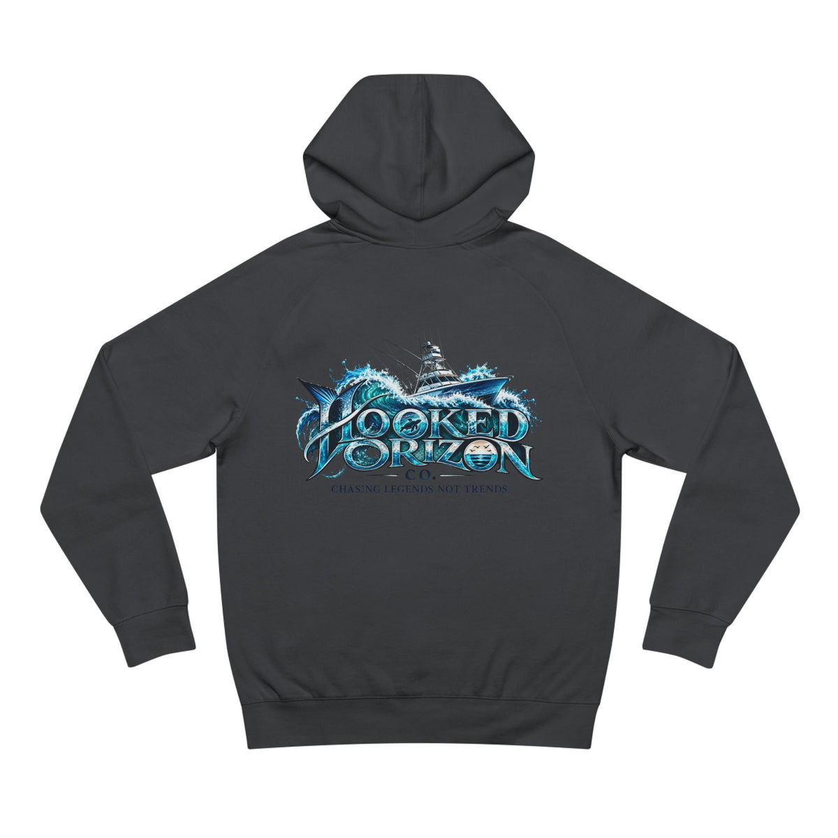 Fishing Boat " Chasing Legends Not Trends "Hooked Horizon Co. Unisex Supply Hoodie