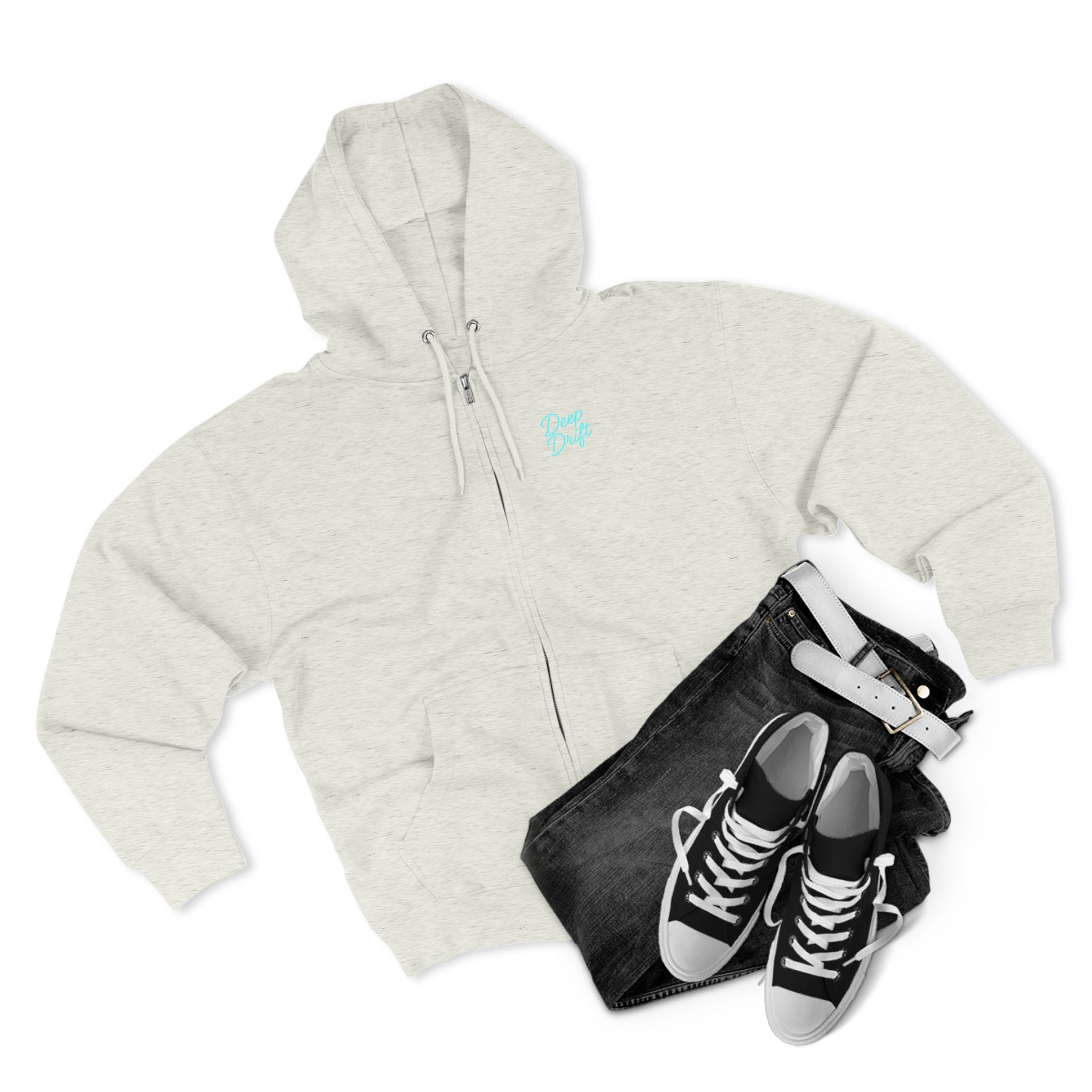 Wave & Sun Deep Drift– "Hooked By The Sea" Hooked Horizon Co. Unisex Zip Hoodie for Ocean Lovers, Nautical Fashion, Cool Weather Gear, Everyday Comfort, Perfect Gift