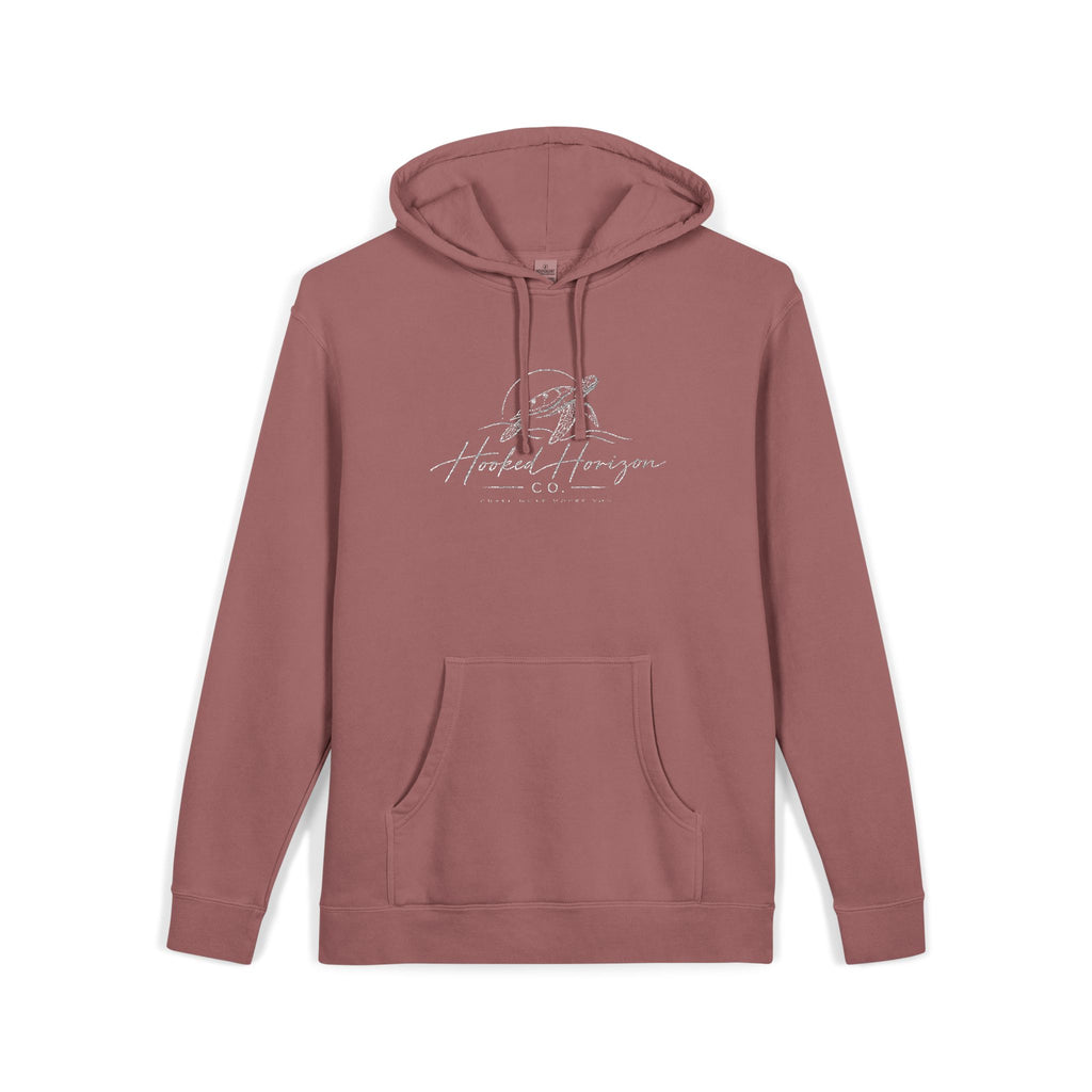 Turtle Hooked Horizon Co – " Chase What Moves You "Unisex Pigment-Dyed Hoodie