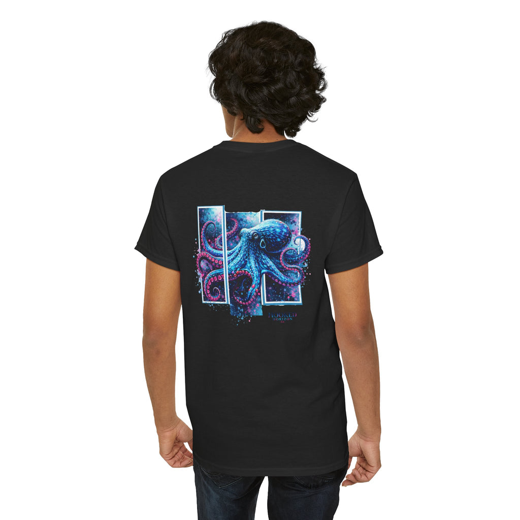 Octopus Hooked Horizon Co Tee—Ocean Graphic Tee — "Beloved" Ray Design