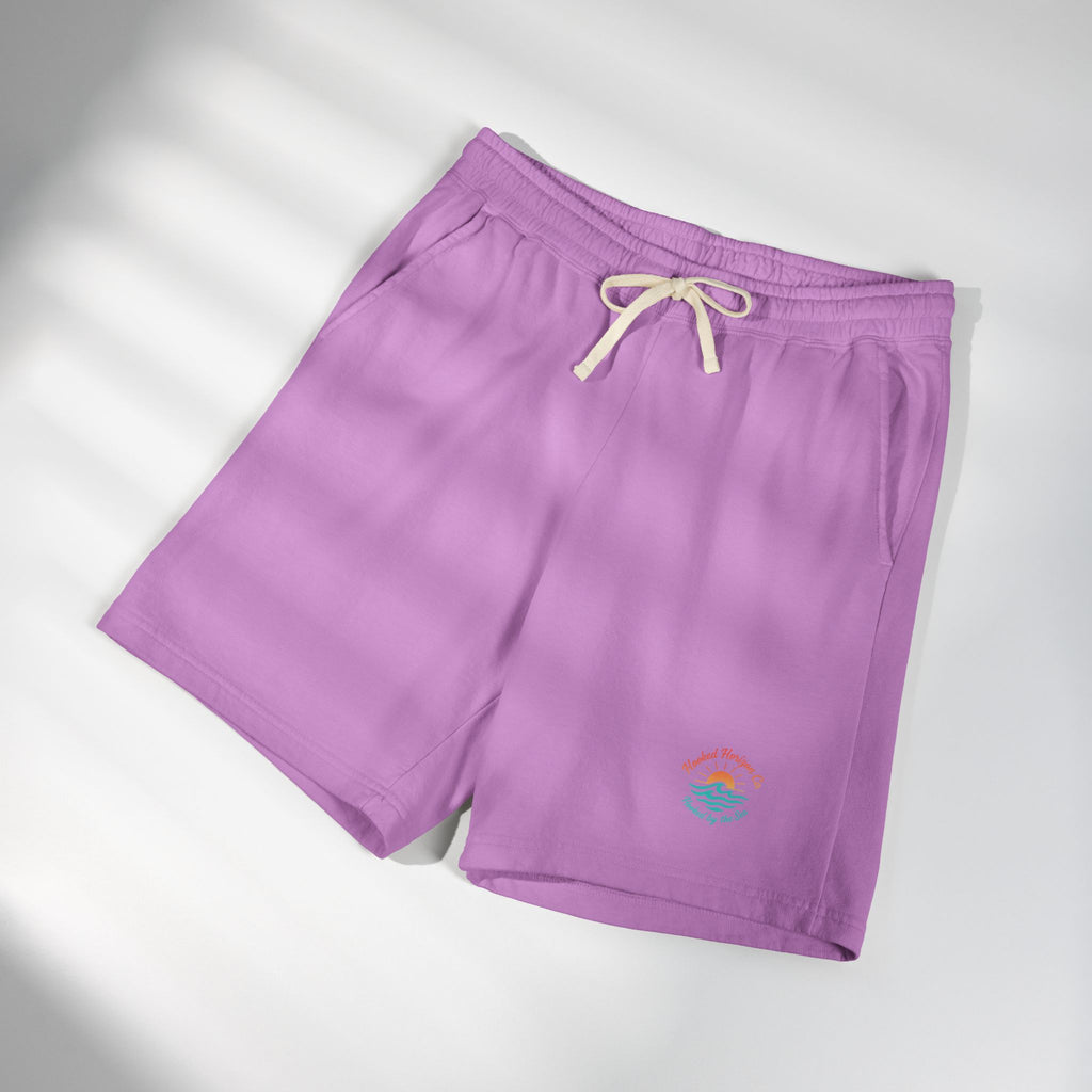 Hooked Horizon Co.  — Ultra Soft Fleece Sweat Shorts — Lightweight Garment-Dyed Lounge Shorts