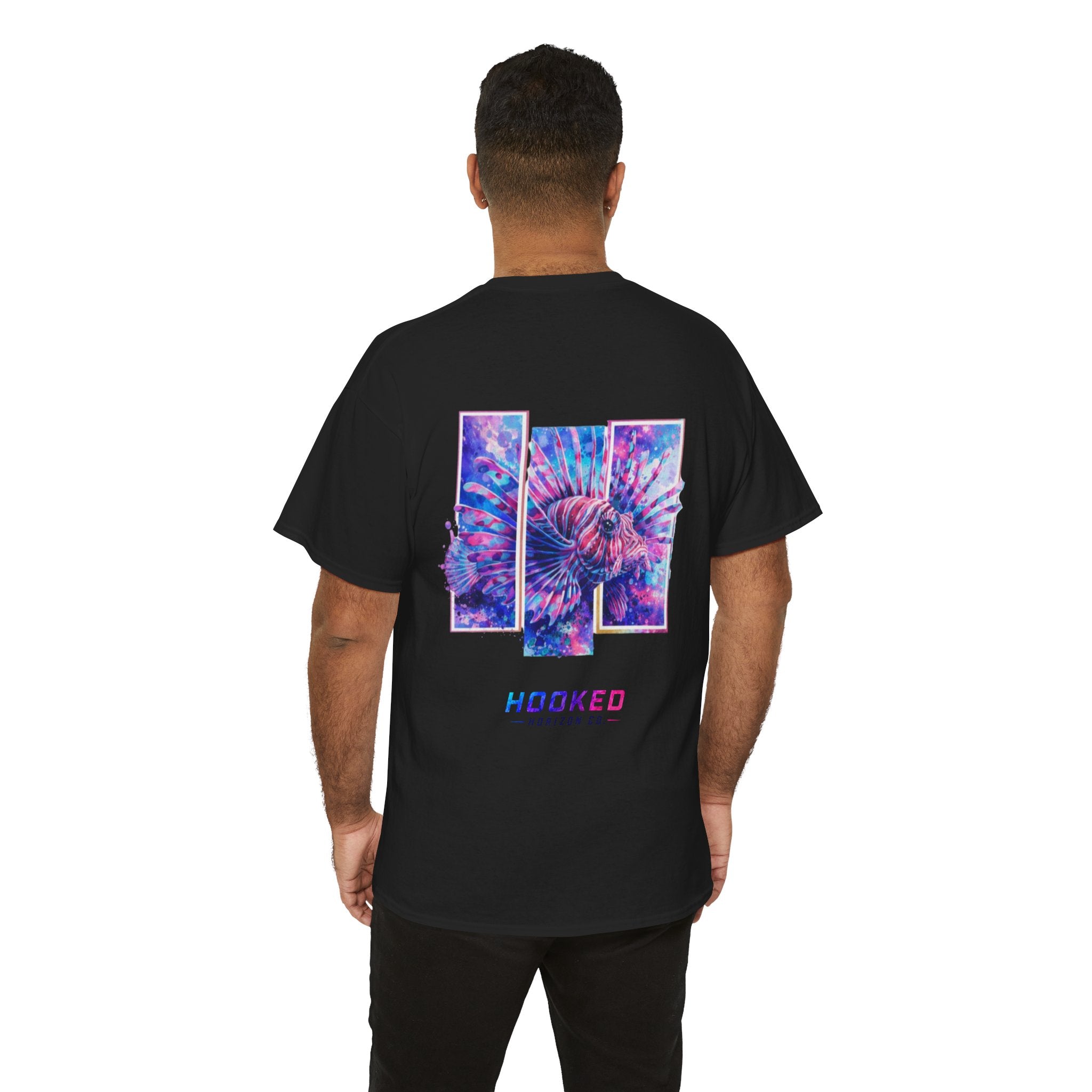 Lion Fish Hooked Horizon Co Tee—Ocean Graphic Tee — "Beloved" Ray Design