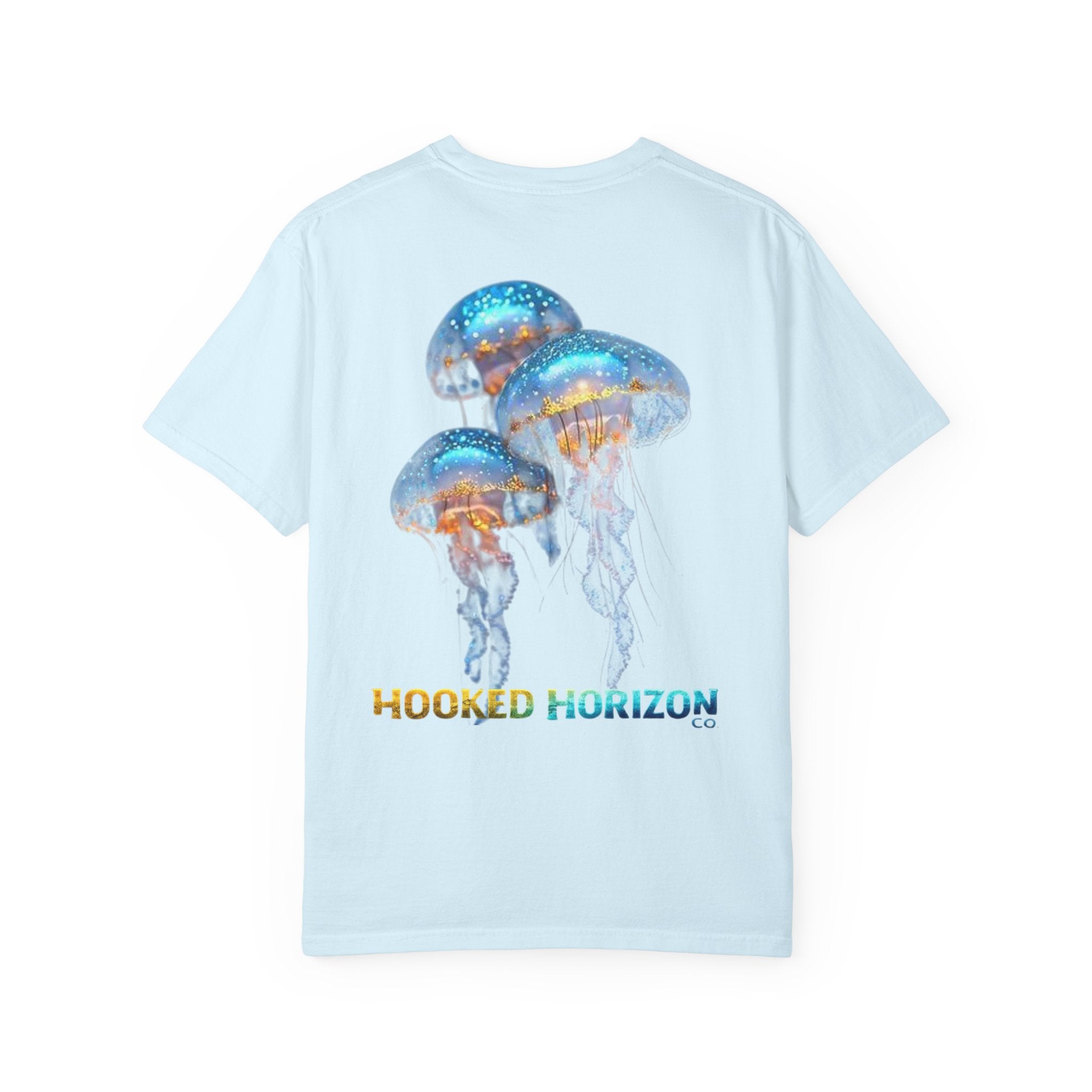 Jelly Fish Hooked Horizon Co. — Deep Drift Fishing Graphicishing Tee for Angler Lovers, Shark Lovers, Ocean Tee