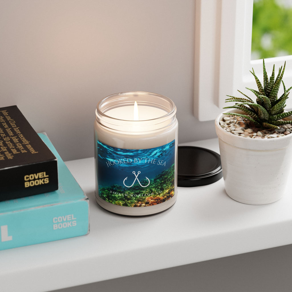 Ocean Themed Scented Candle | Hooked by the Sea | Relaxing Home Decor, Gift for Sea Lovers, Coastal Aromatherapy, Beach House Candle