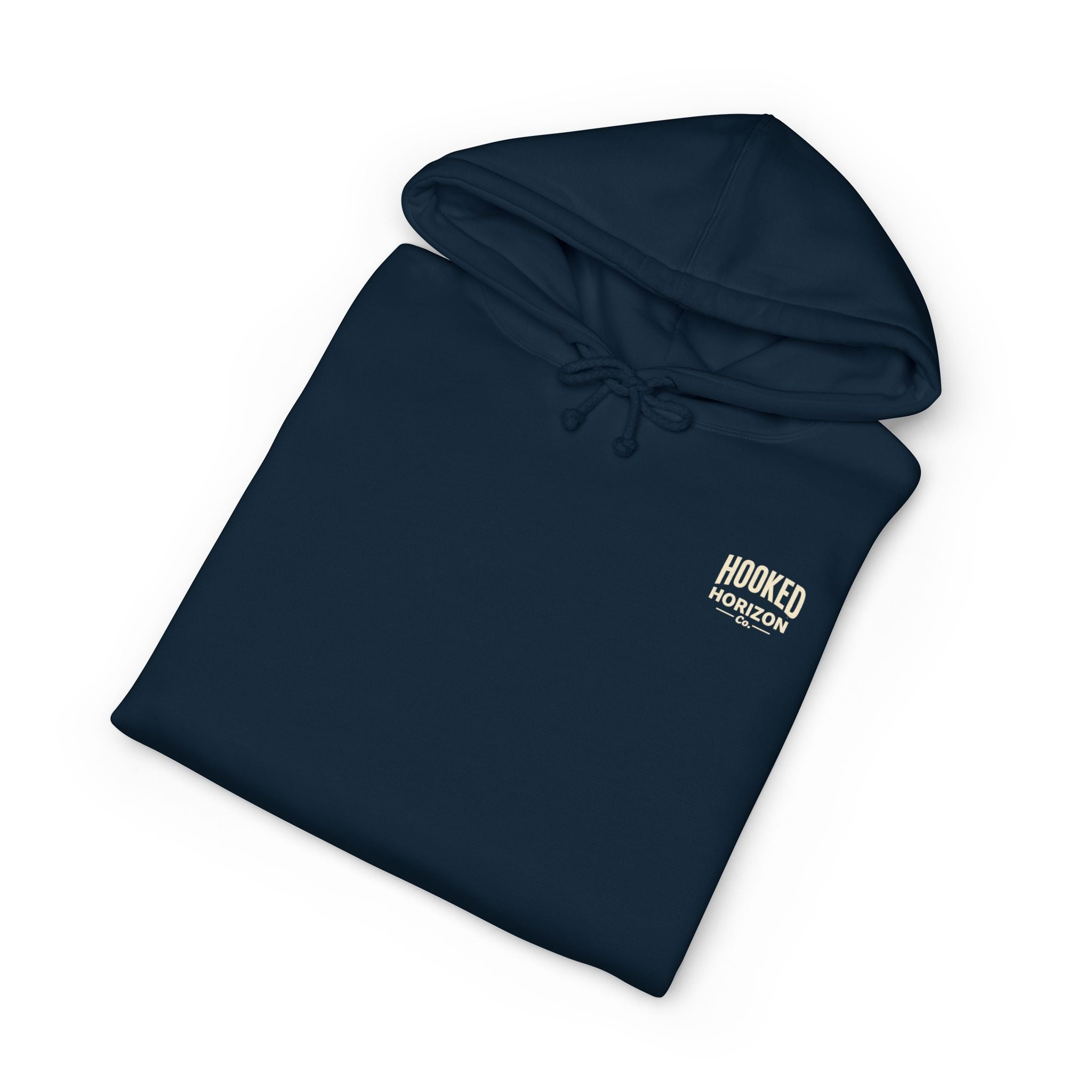 Seagull & Red Sunset Hoodie Hooked Horizon Co. — Minimal Fishing Back Graphic Hoodie, Multiple Color Variations