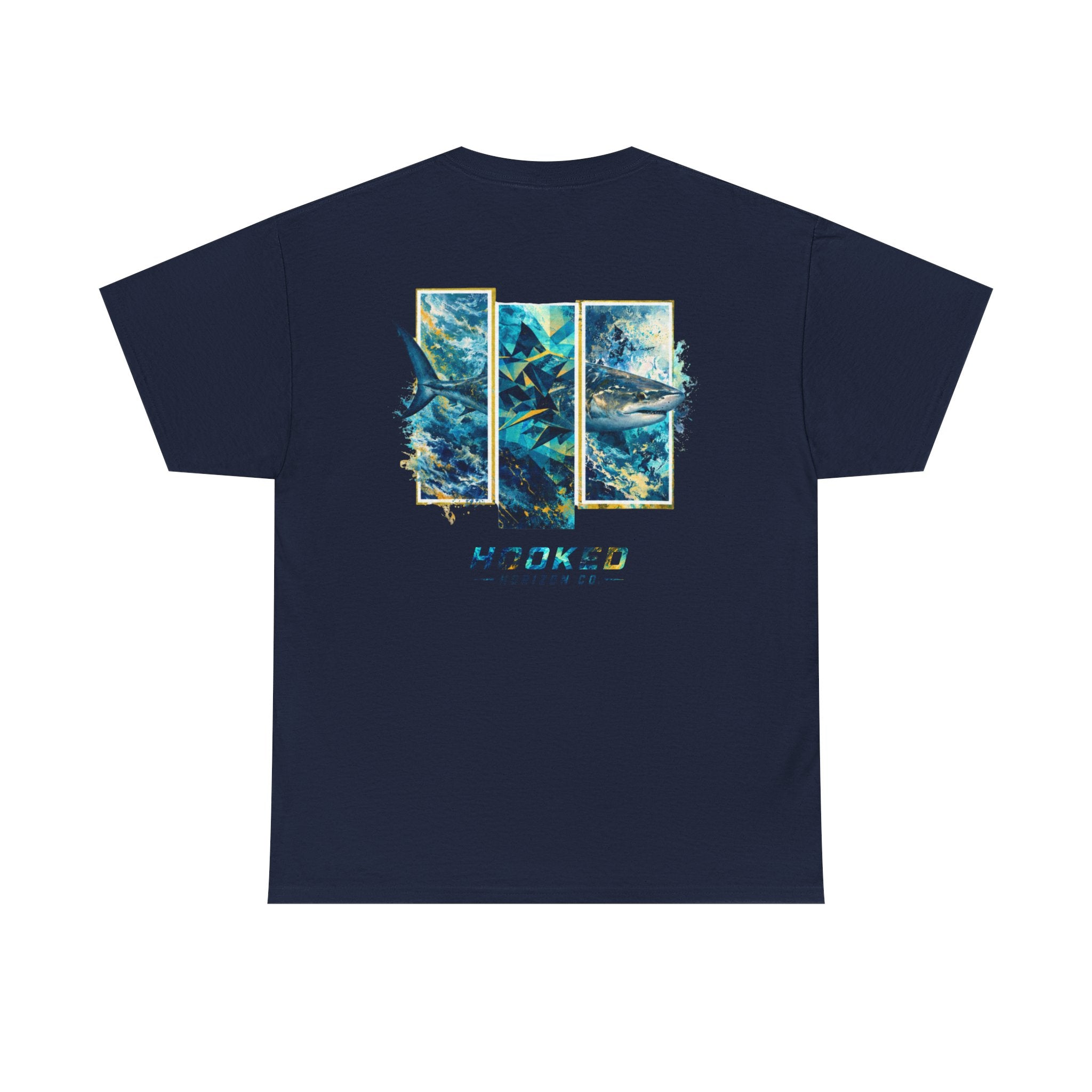 Bull Shark Hooked Horizon Co Tee—Ocean Graphic Tee — "Beloved" Ray Design