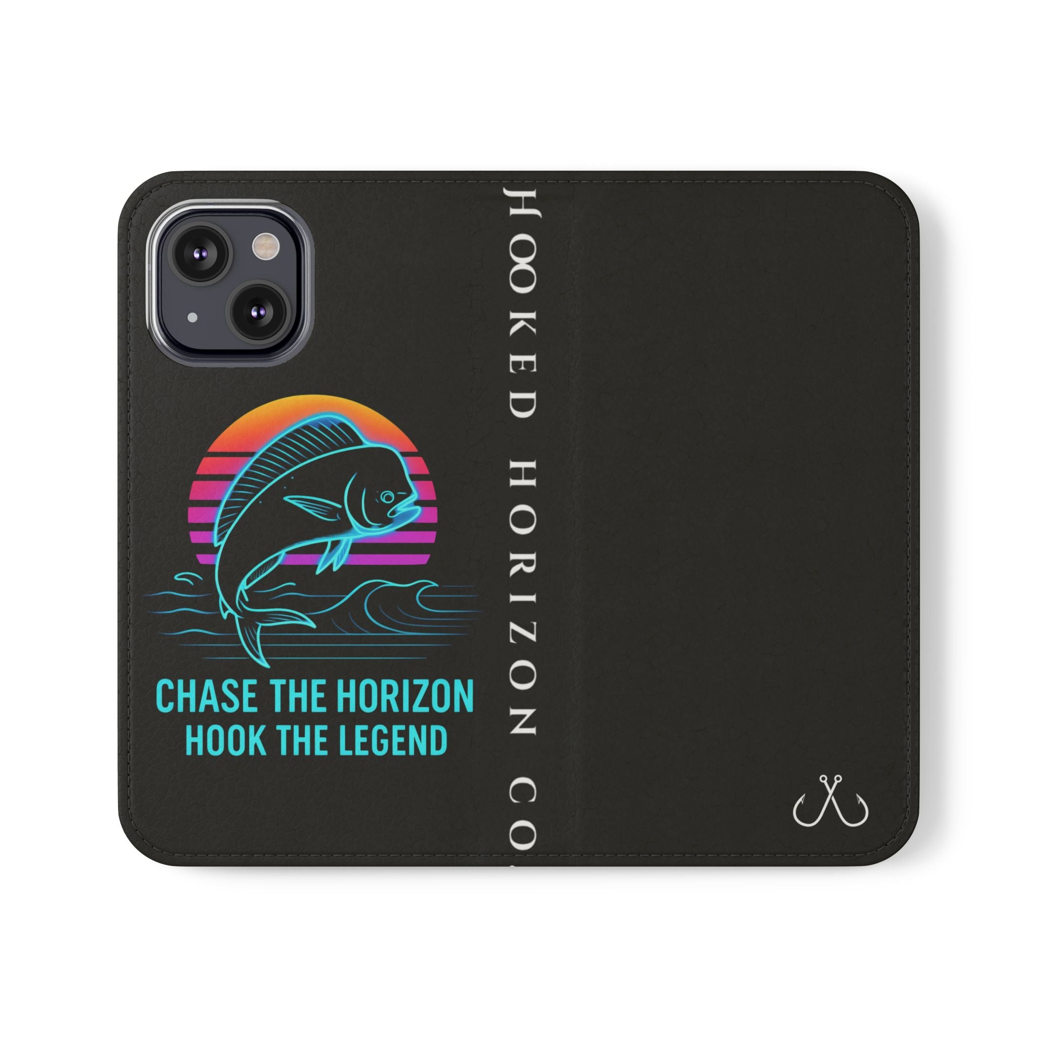 Mahi Mahi Flip Phone Case — Turquoise Water Pattern Wallet Cover