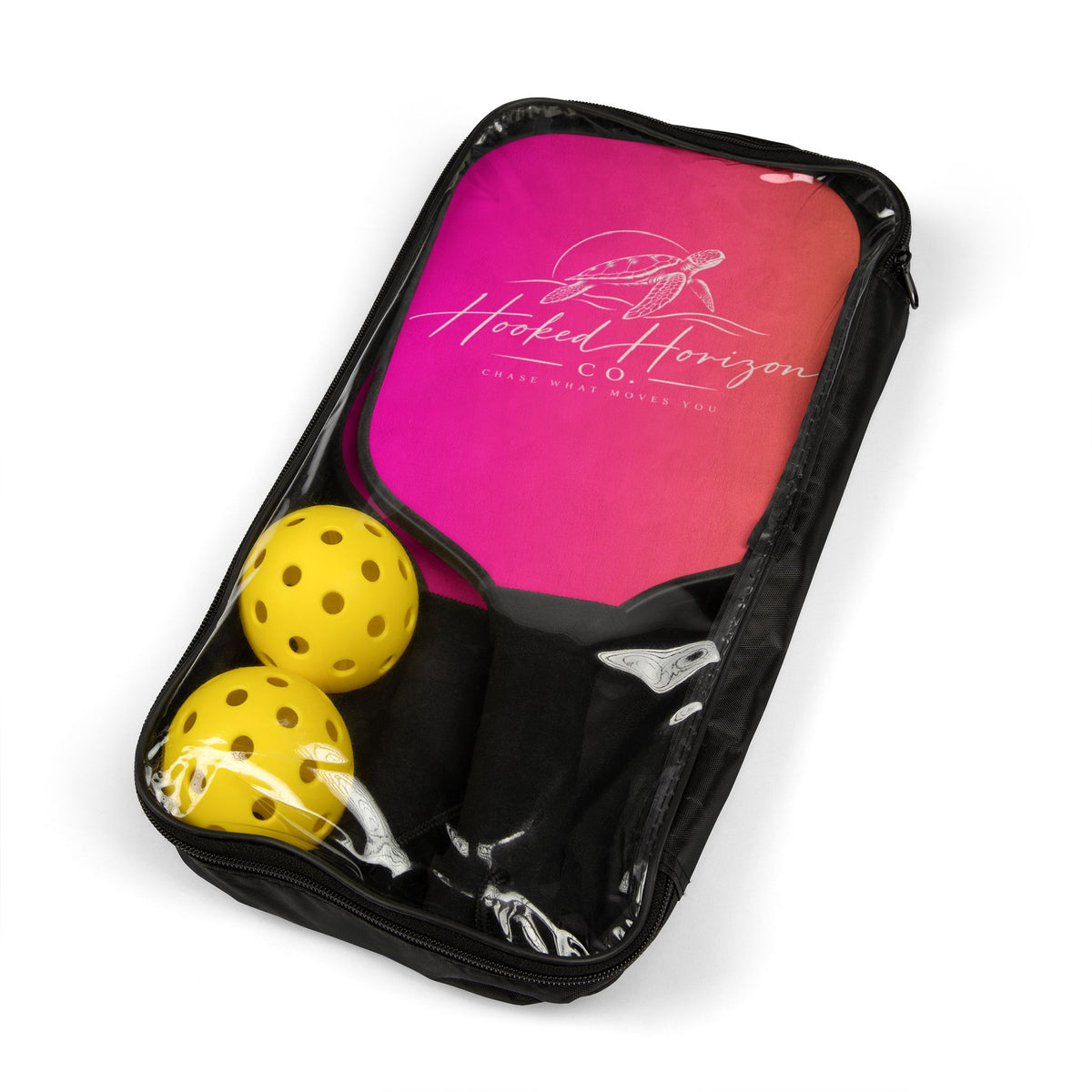 Pink & Peach Turtle— Hooked Horizon Co. Pickleball Kit