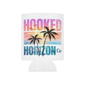 Hooked Horizon Co. Sunset & Palm Tree 90s Inspired Can Cooler – Tropical Sunset Palm Beverage Koozie