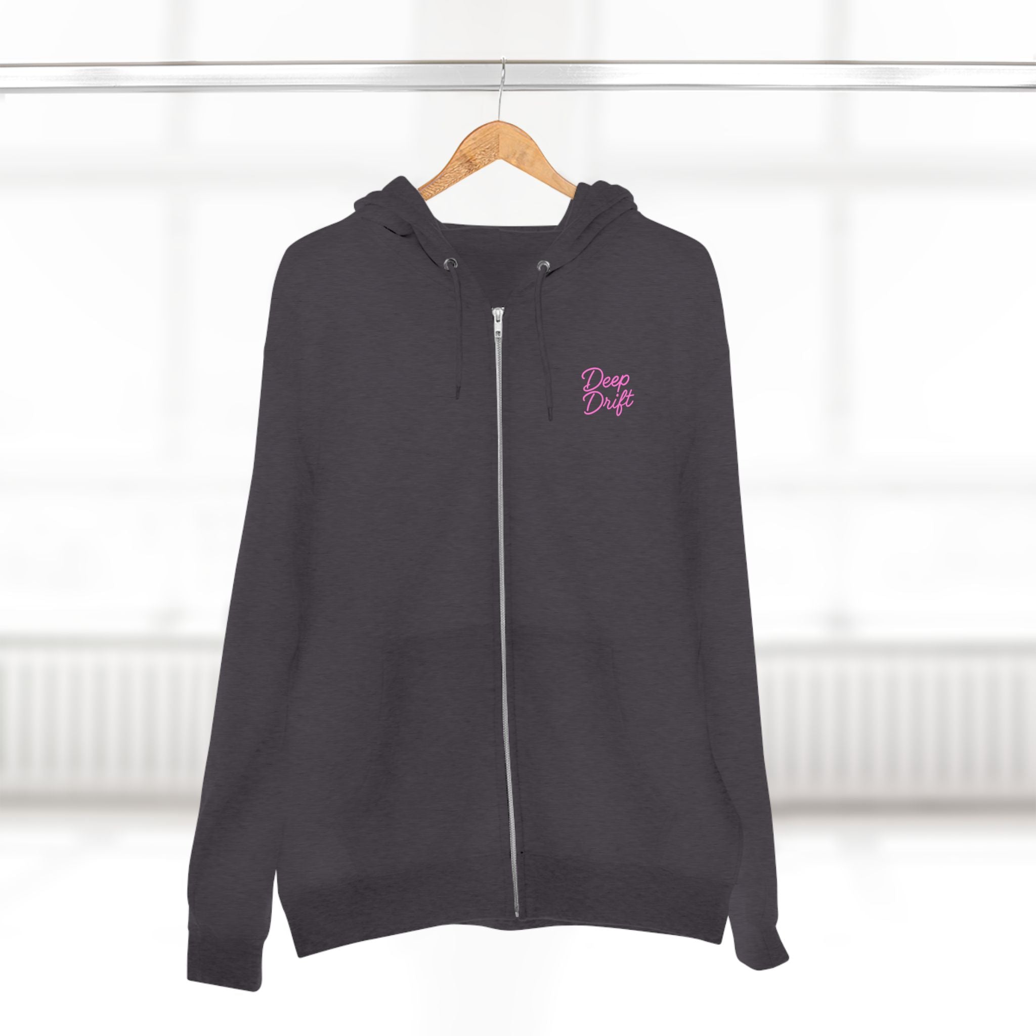 Neon Deep Drift Coral & Turtle Hooked Horizon Co. Unisex Zip Hoodie for Ocean Lovers, Nautical Fashion, Cool Weather Gear, Everyday Comfort, Perfect Gift
