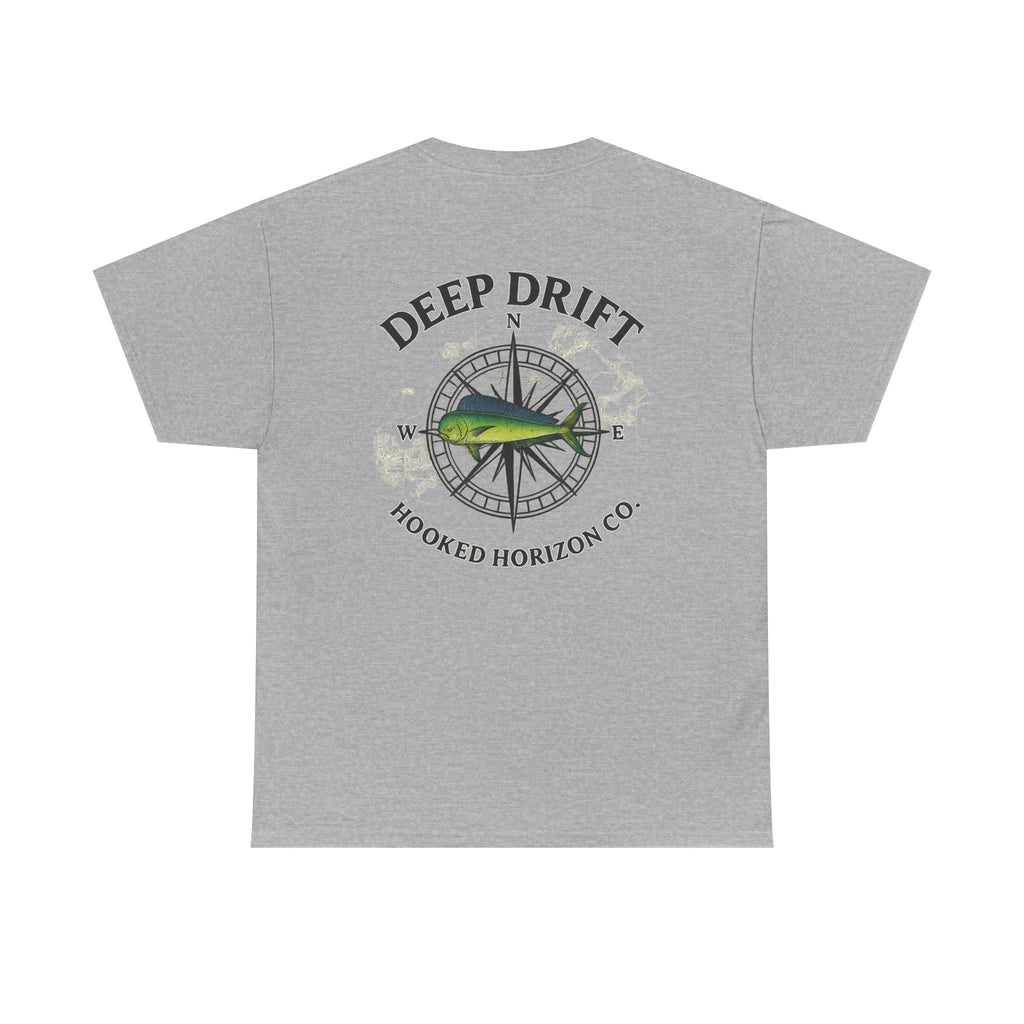 Compass Fishing T‑Shirt — "Deep Drift" Compass Design by Hooked Horizon Co.