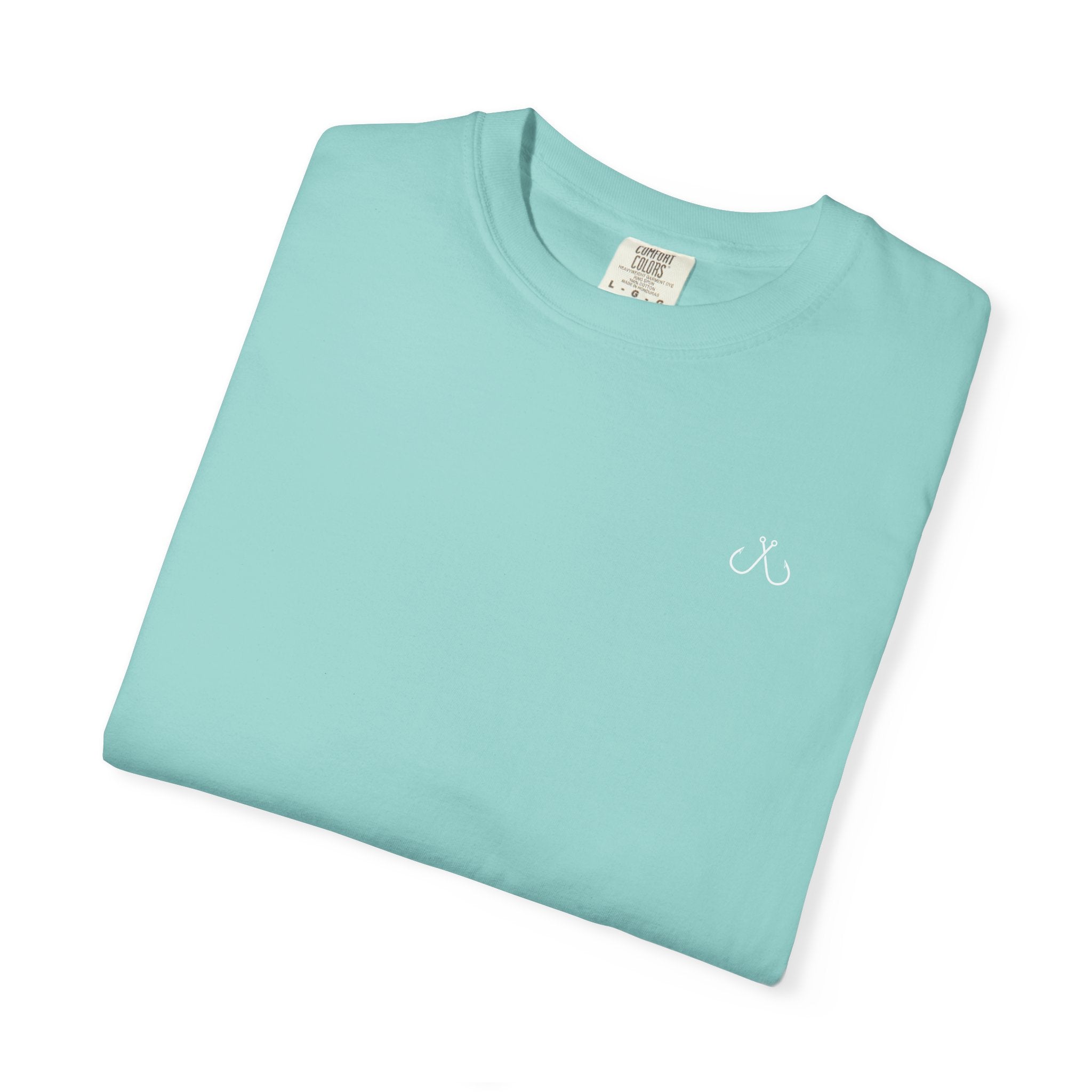 Deep Drift Wave Break Fishing T-Shirt - White Trim Ocean-inspired Fishing Tee for Angler Lovers, Hooked Horizon Co. Tee