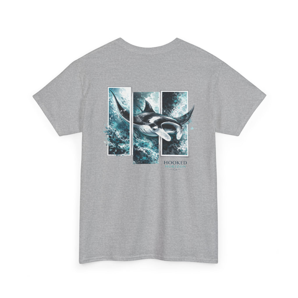 Manta Ray Hooked Horizon Co Tee—Ocean Graphic Tee — "Beloved" Ray Design