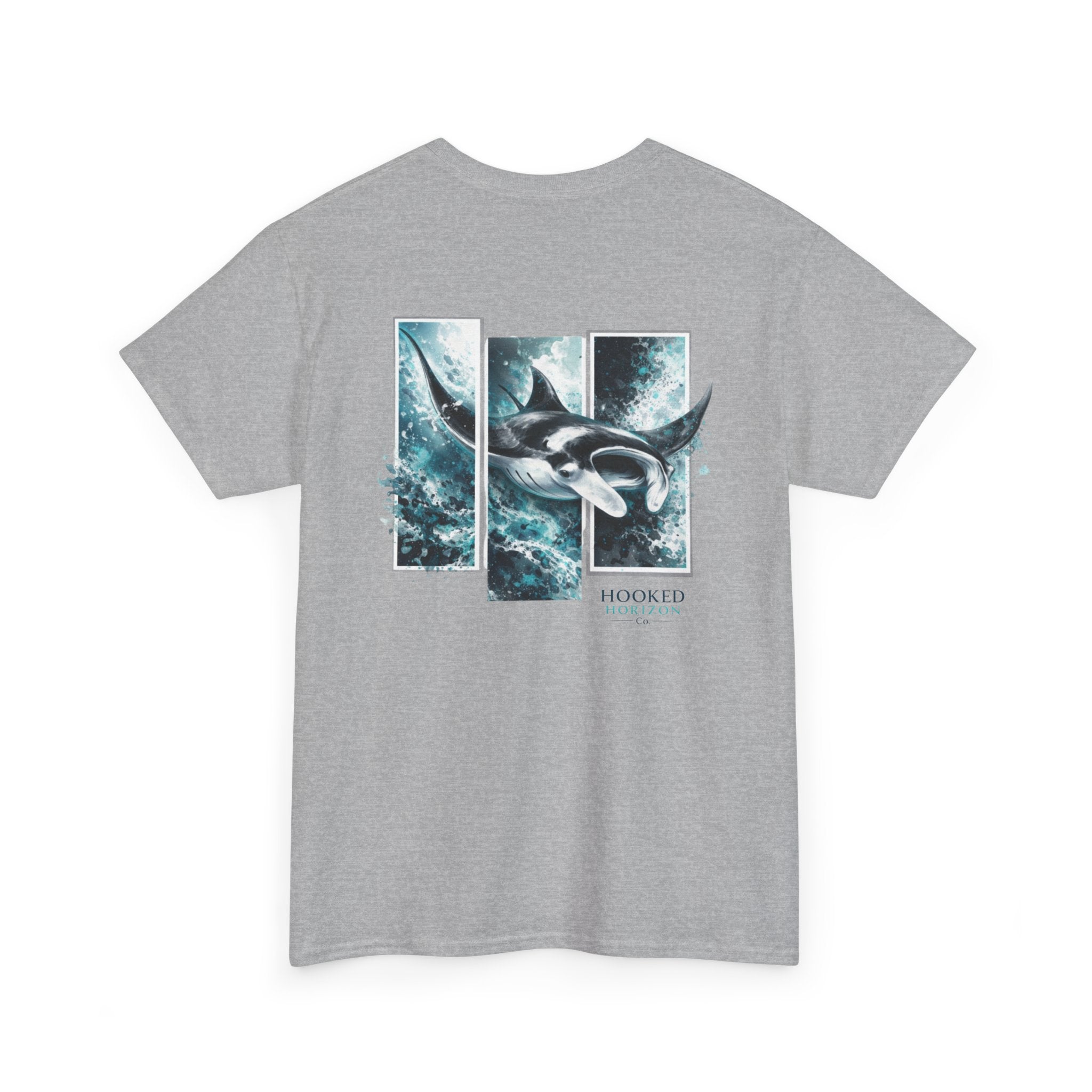 Manta Ray Hooked Horizon Co Tee—Ocean Graphic Tee — "Beloved" Ray Design
