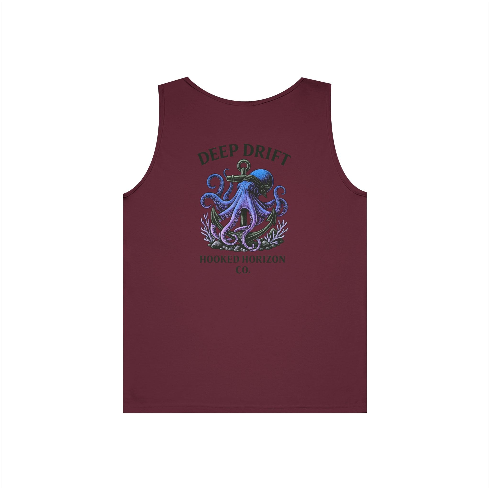 Purple Deep Drift Octopus Graphic Tank Top, Summer Beach Wear, Unisex Tank, Gift for Ocean Lovers, Nautical Tees, Camping Apparel