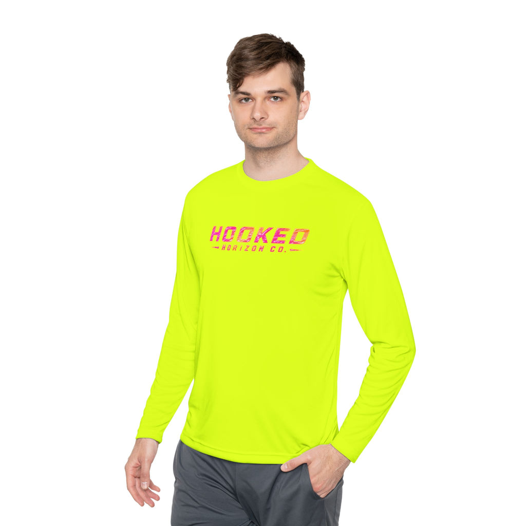 Moisture Wicking Classic Logo Tee In Pink—Horizon Co. Anchors Long Sleeve Tee — Lightweight Fishing Shirt