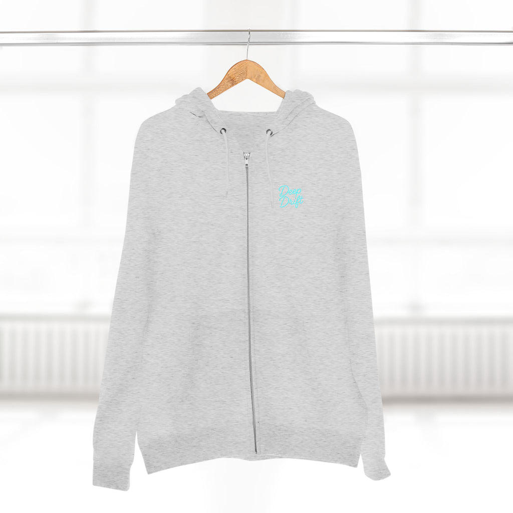 Wave & Sun Deep Drift– "Hooked By The Sea" Hooked Horizon Co. Unisex Zip Hoodie for Ocean Lovers, Nautical Fashion, Cool Weather Gear, Everyday Comfort, Perfect Gift