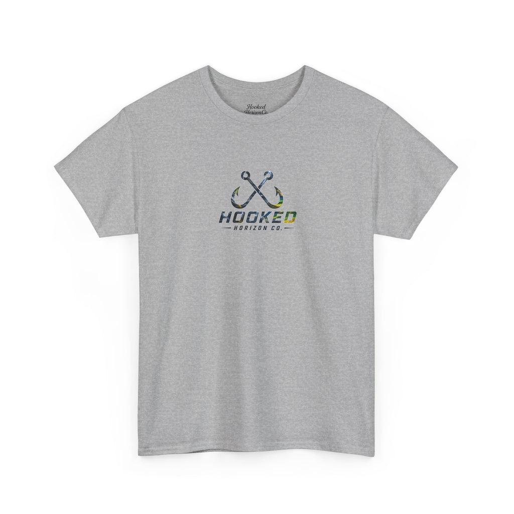 Mahi Mahi Hooked Horizon Co Tee—Ocean Graphic Tee — "Beloved" Ray Design