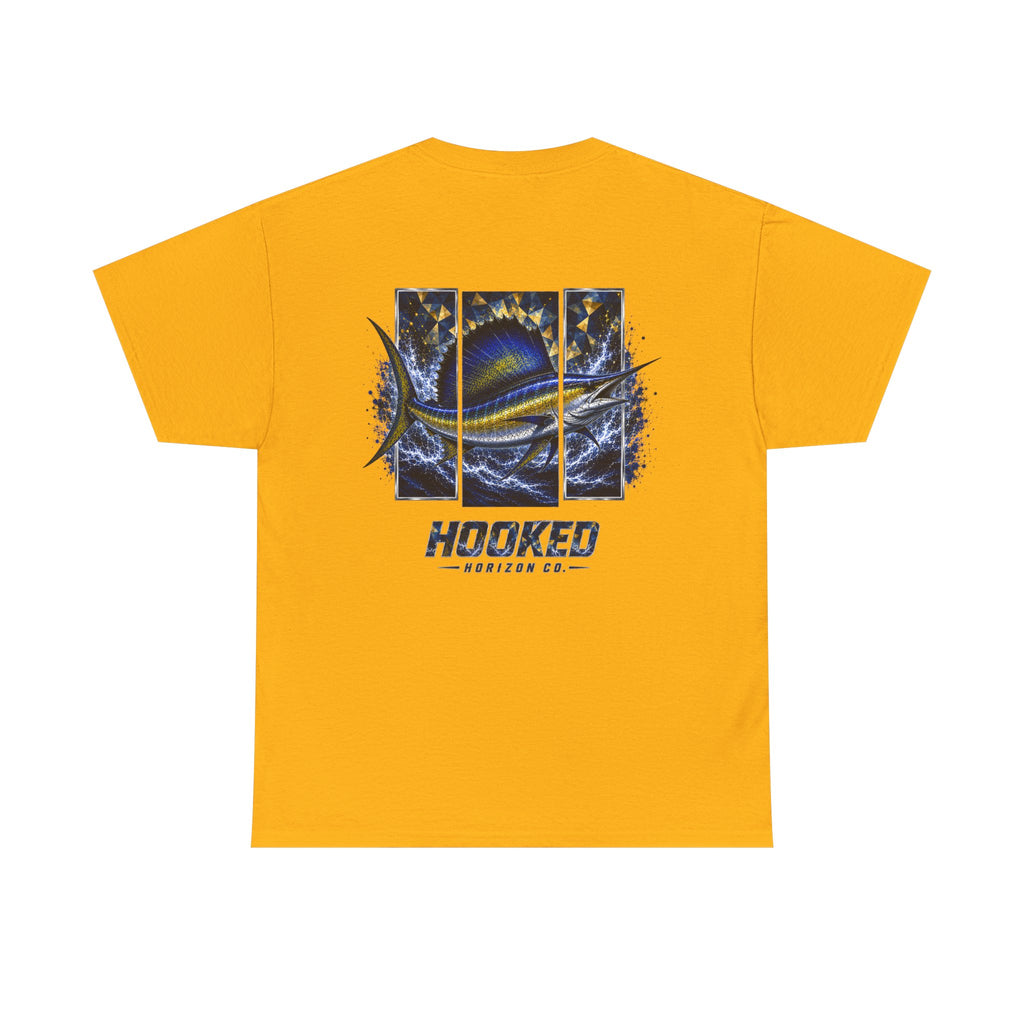 Sail Fish Hooked Horizon Co Tee—Ocean Graphic Tee — "Beloved" Ray Design