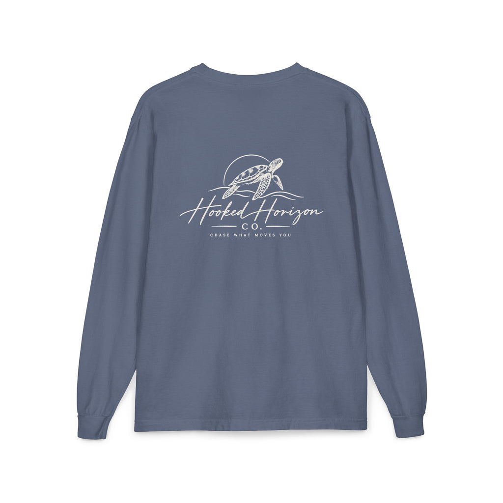 Turtle Hooked Horizon Co. – " Chase What Moves You "Unisex Long Sleeve Pocket T-Shirt