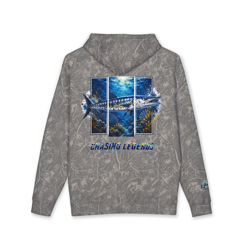 Barracuda Hoodie Hooked Horizon Co. — Fishing Back Graphic Hoodie, Multiple Color Variations