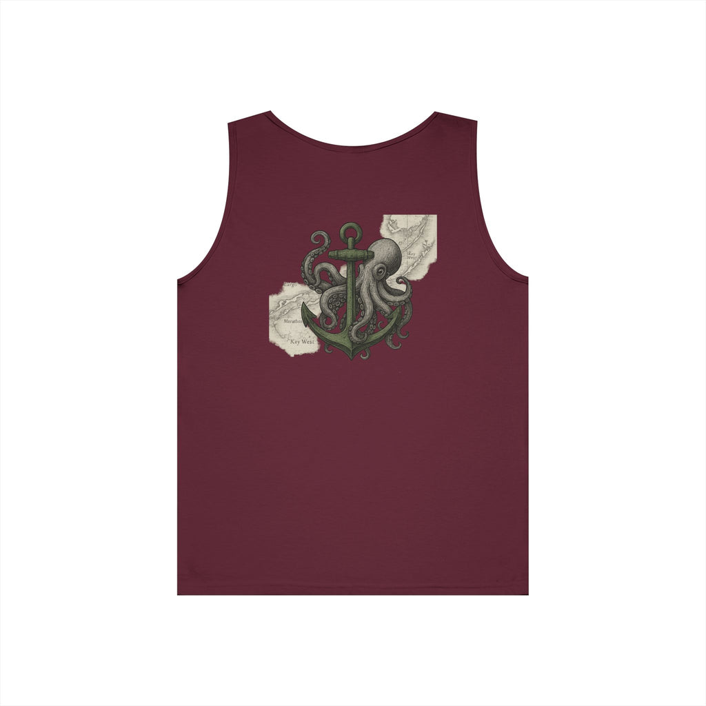 Octopus & Anchor Deep Drift Octopus Graphic Tank Top, Summer Beach Wear, Unisex Tank, Gift for Ocean Lovers, Nautical Tees, Camping Apparel