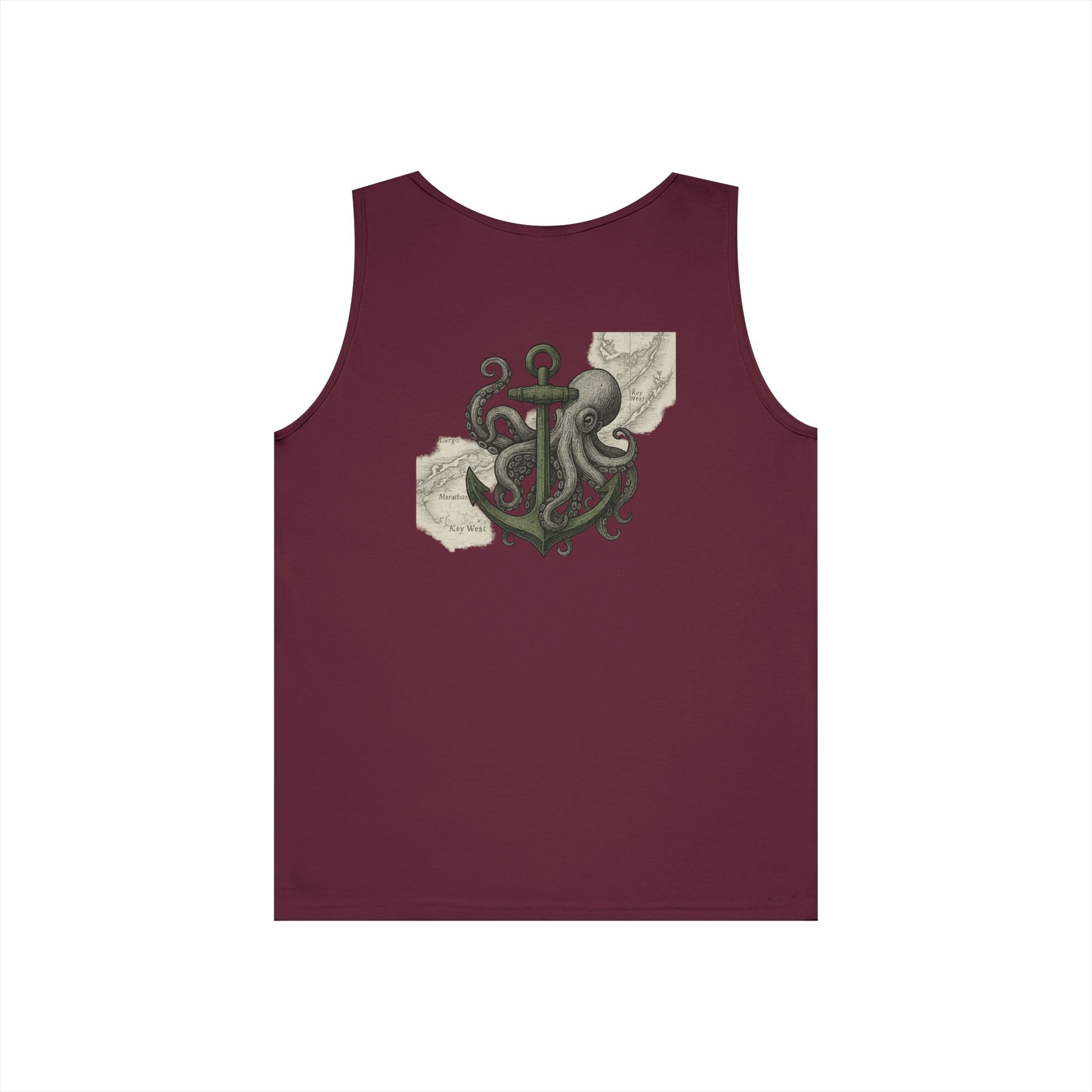 Octopus & Anchor Deep Drift Octopus Graphic Tank Top, Summer Beach Wear, Unisex Tank, Gift for Ocean Lovers, Nautical Tees, Camping Apparel