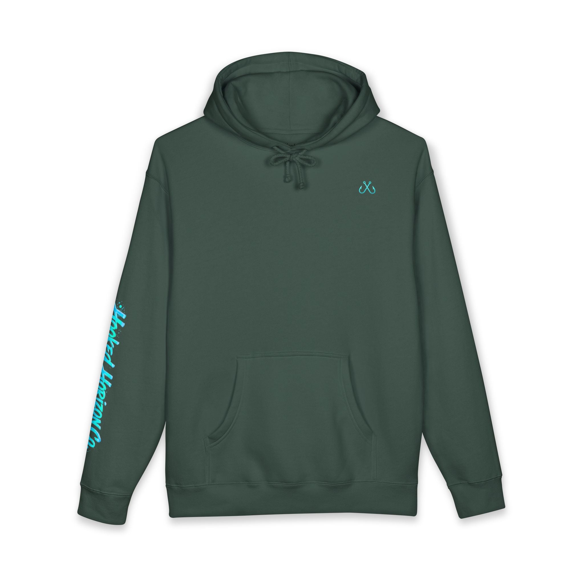 Sea Turtle & Sunset Hoodie Hooked Horizon Co. — Minimal Fishing Back Graphic Hoodie, Multiple Color Variations