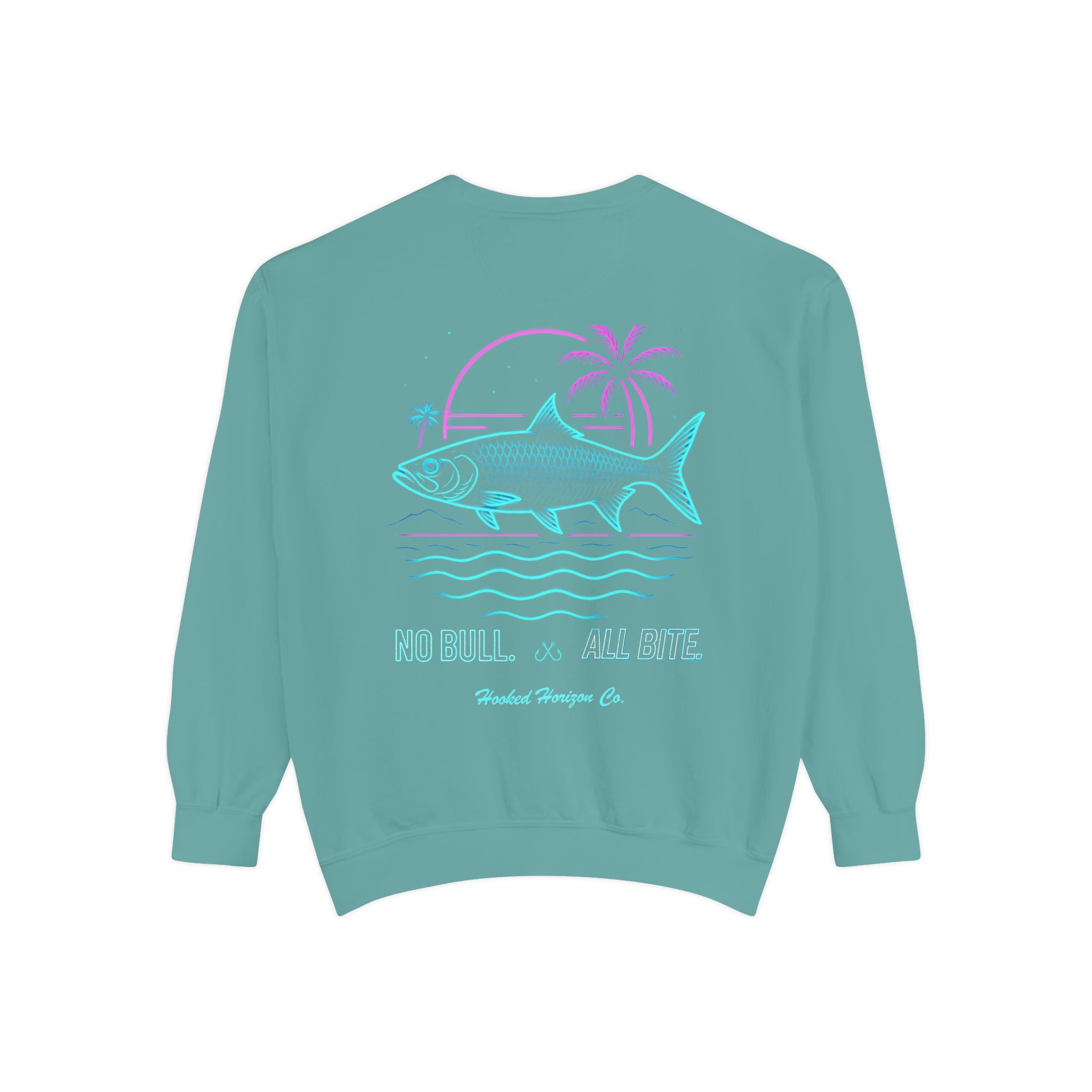 Vintage vibes Neon Tarpon Sweatshirt– Hooked Horizon Co. Ocean apparel, Gifts for Him & Her, Ocean Conservation, Soft Unisex Garment-Dyed Sweatshirt