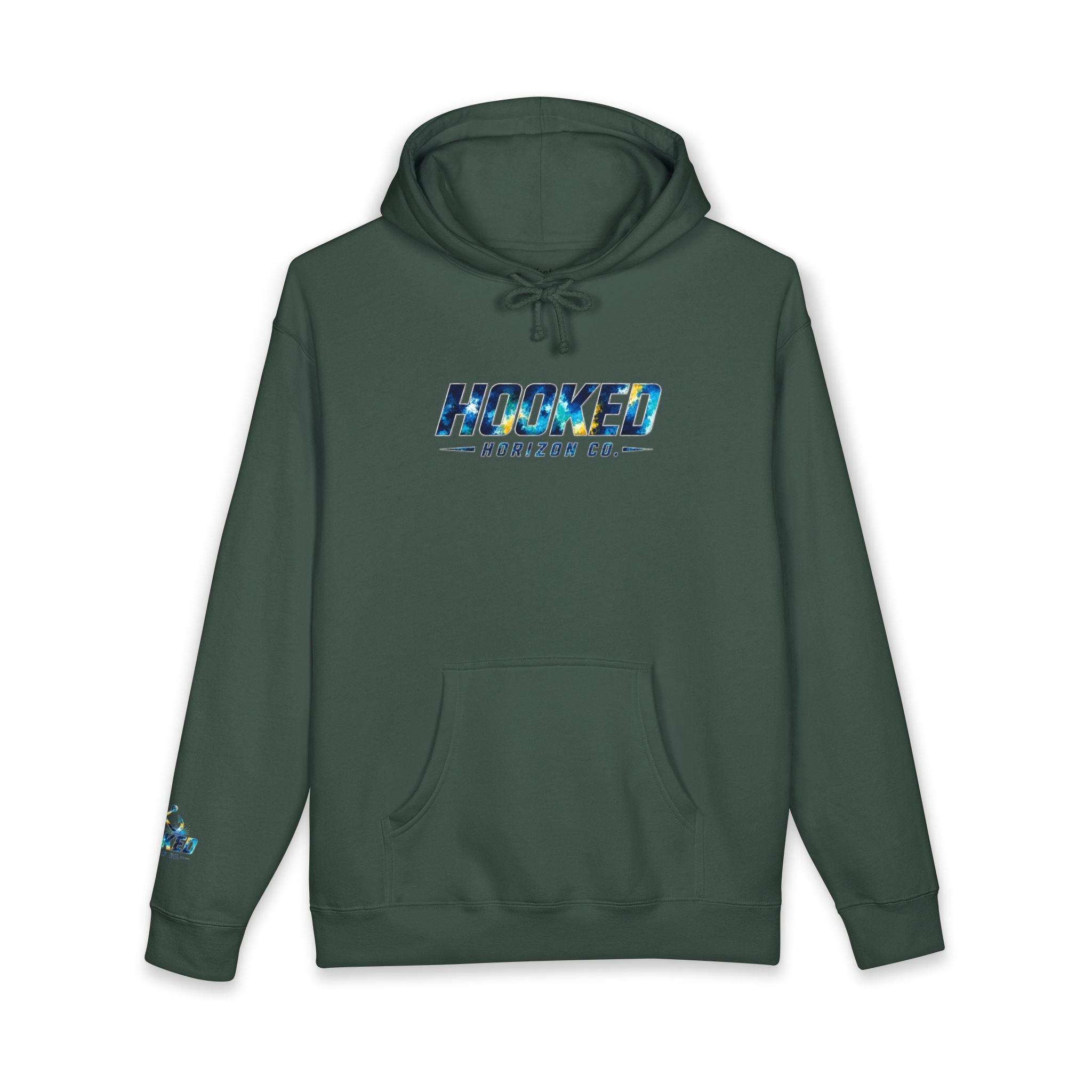 Barracuda Hoodie Hooked Horizon Co. — Fishing Back Graphic Hoodie, Multiple Color Variations
