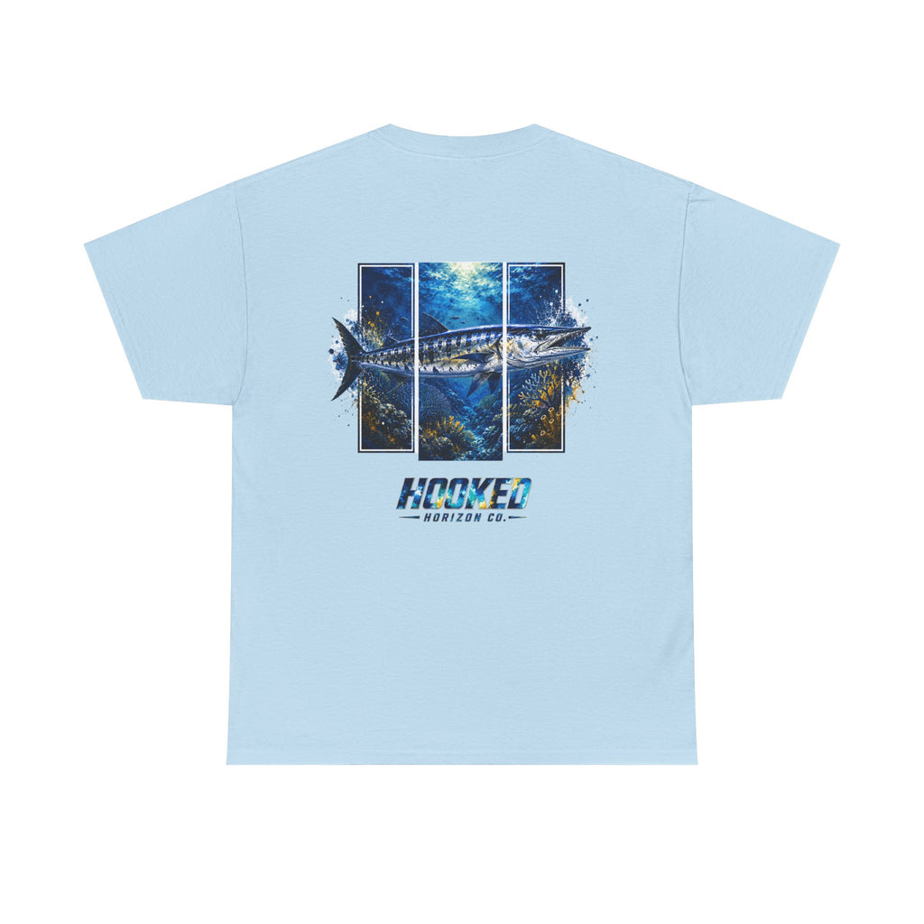 Barracuda Hooked Horizon Co Tee—Ocean Graphic Tee — "Beloved" Ray Design