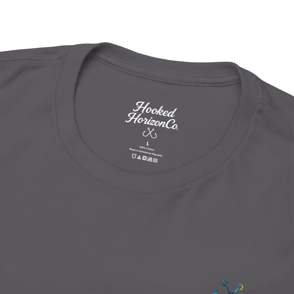 Bull Shark Hooked Horizon Co Tee—Ocean Graphic Tee — "Beloved" Ray Design