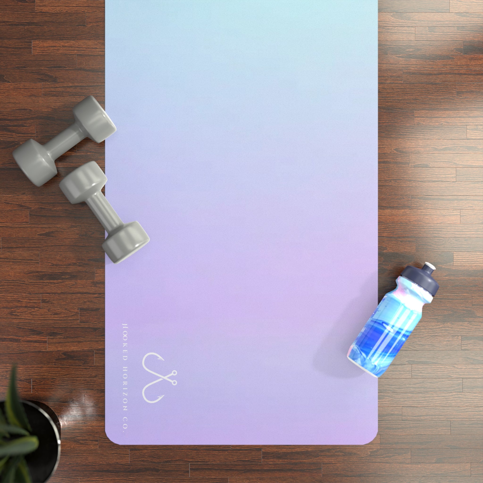 Purple To Blue Ombre Ocean-Inspired Rubber Yoga Mat for Mindfulness, Fitness, Eco-Friendly Exercise, Home Workouts, Gift for Yogis
