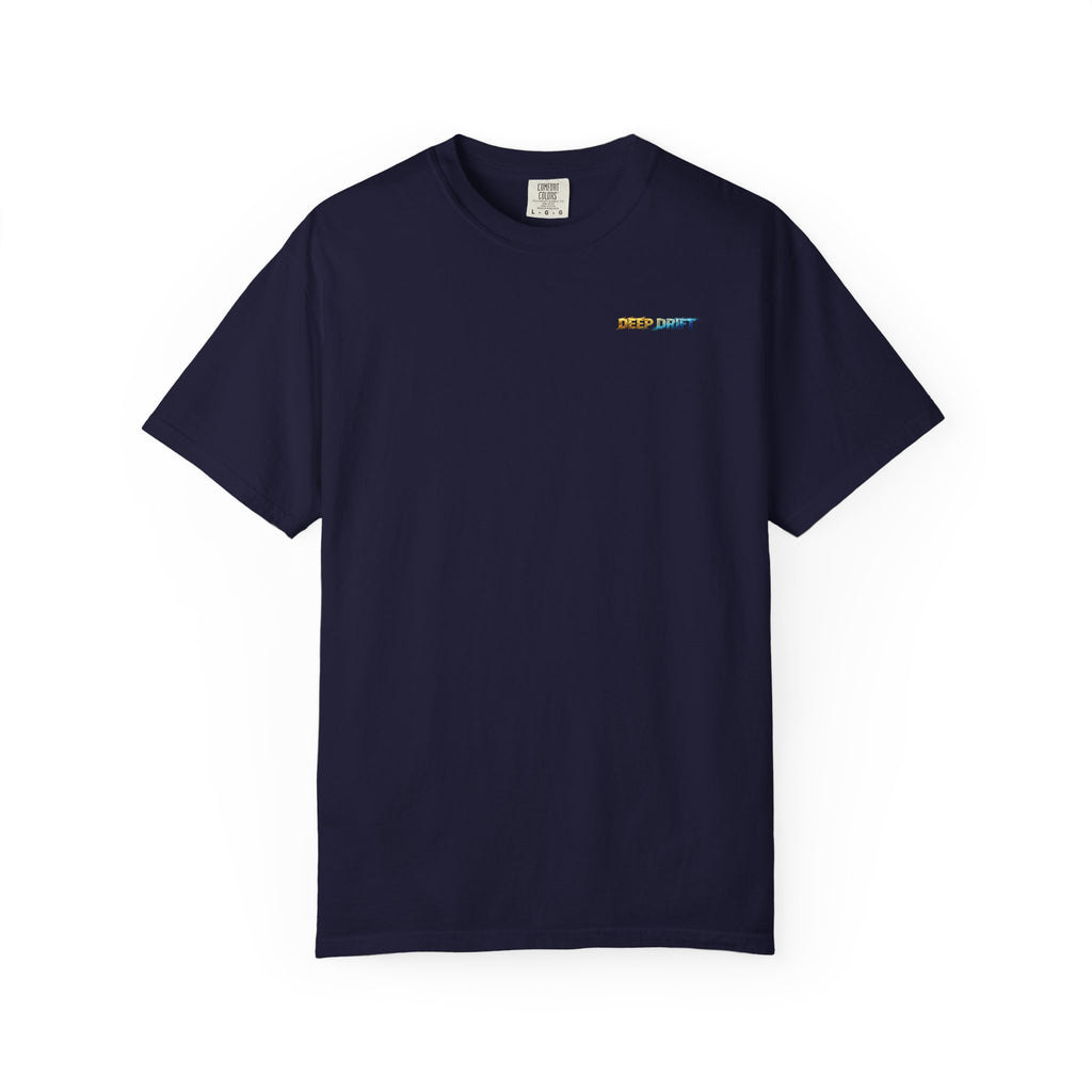 Gold & Blue Tarpon Hooked Horizon Co. — Deep Drift Fishing Graphicishing Tee for Angler Lovers, Shark Lovers, Ocean Tee