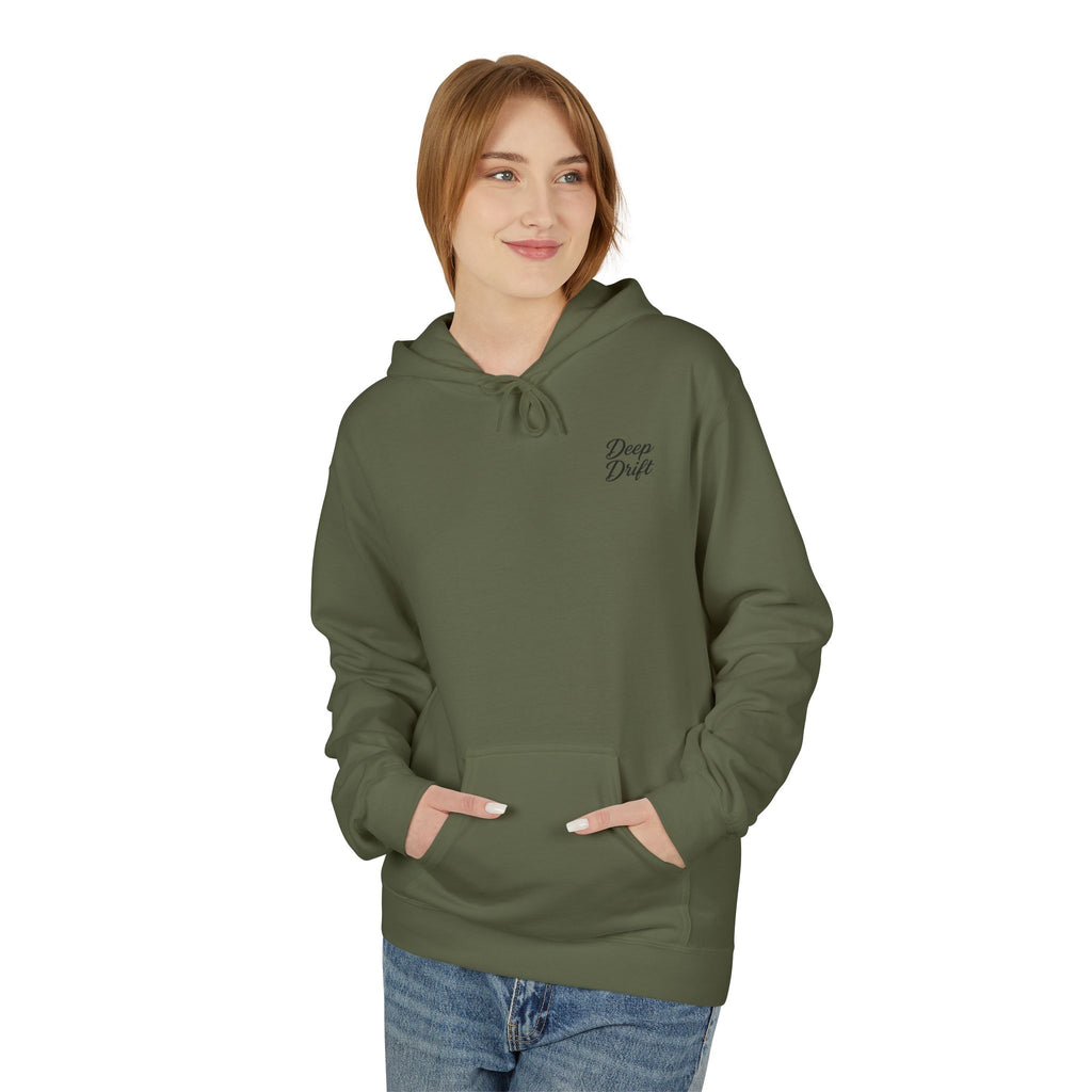 Deep Drift Wave & Shark Fishing Hoodie — Hooked Horizon Co. Pullover, Multiple Color Variations
