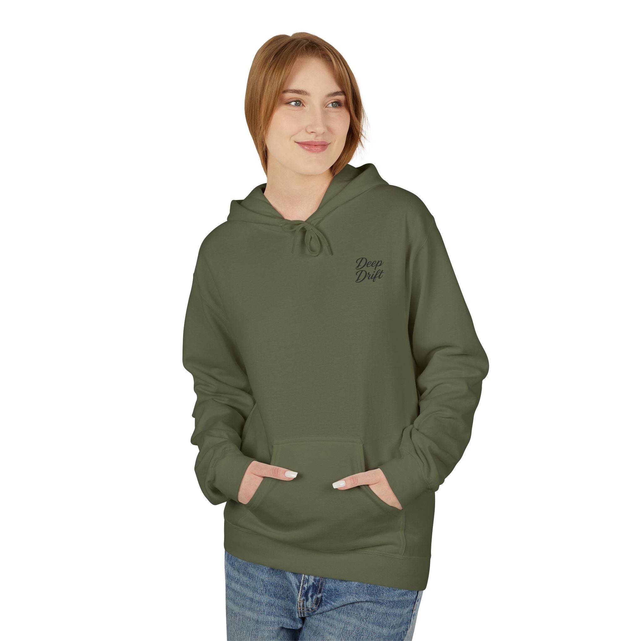 Deep Drift Wave & Shark Fishing Hoodie — Hooked Horizon Co. Pullover, Multiple Color Variations