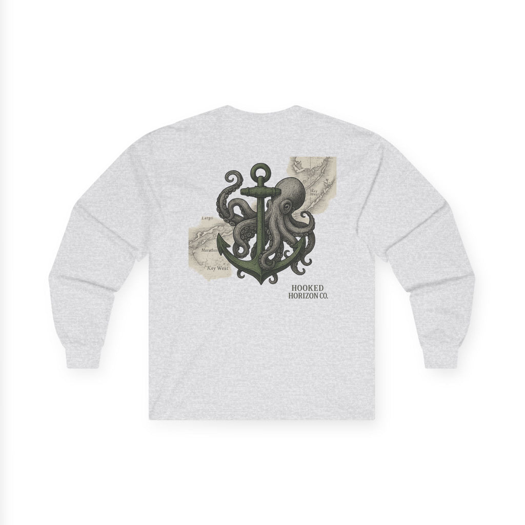 Copy of Octopus & Anchor Long Sleeve Tee, Unisex Cotton Shirt, Nautical Gift, Beachwear, Casual Outfit, Ocean Lover Apparel