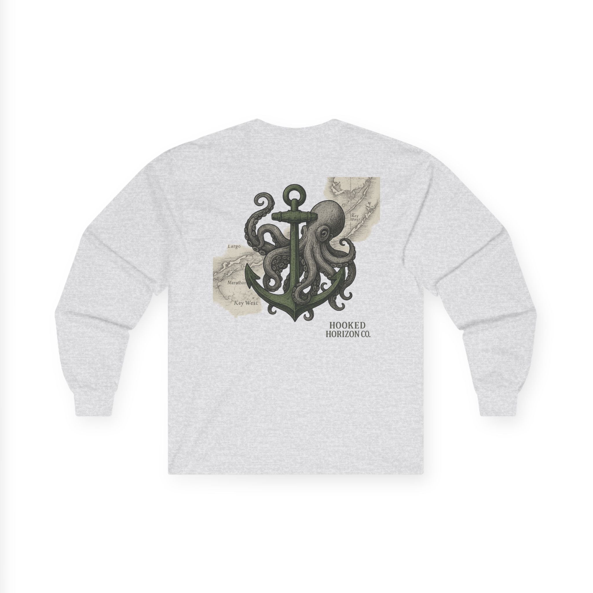 Copy of Octopus & Anchor Long Sleeve Tee, Unisex Cotton Shirt, Nautical Gift, Beachwear, Casual Outfit, Ocean Lover Apparel