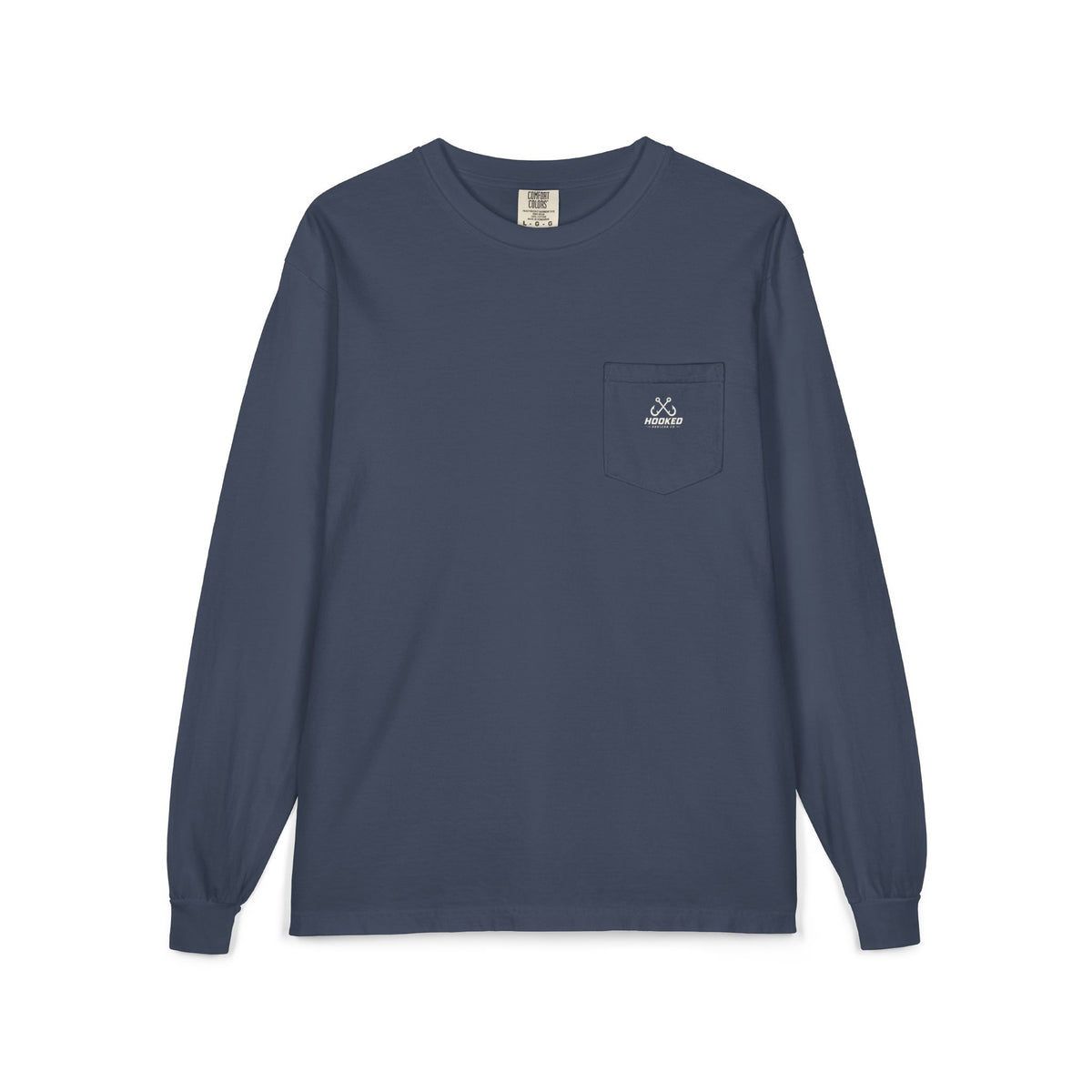 USA Manta Ray Hooked Horizon Co.  Classic Logo Unisex Long Sleeve Pocket T-Shirt