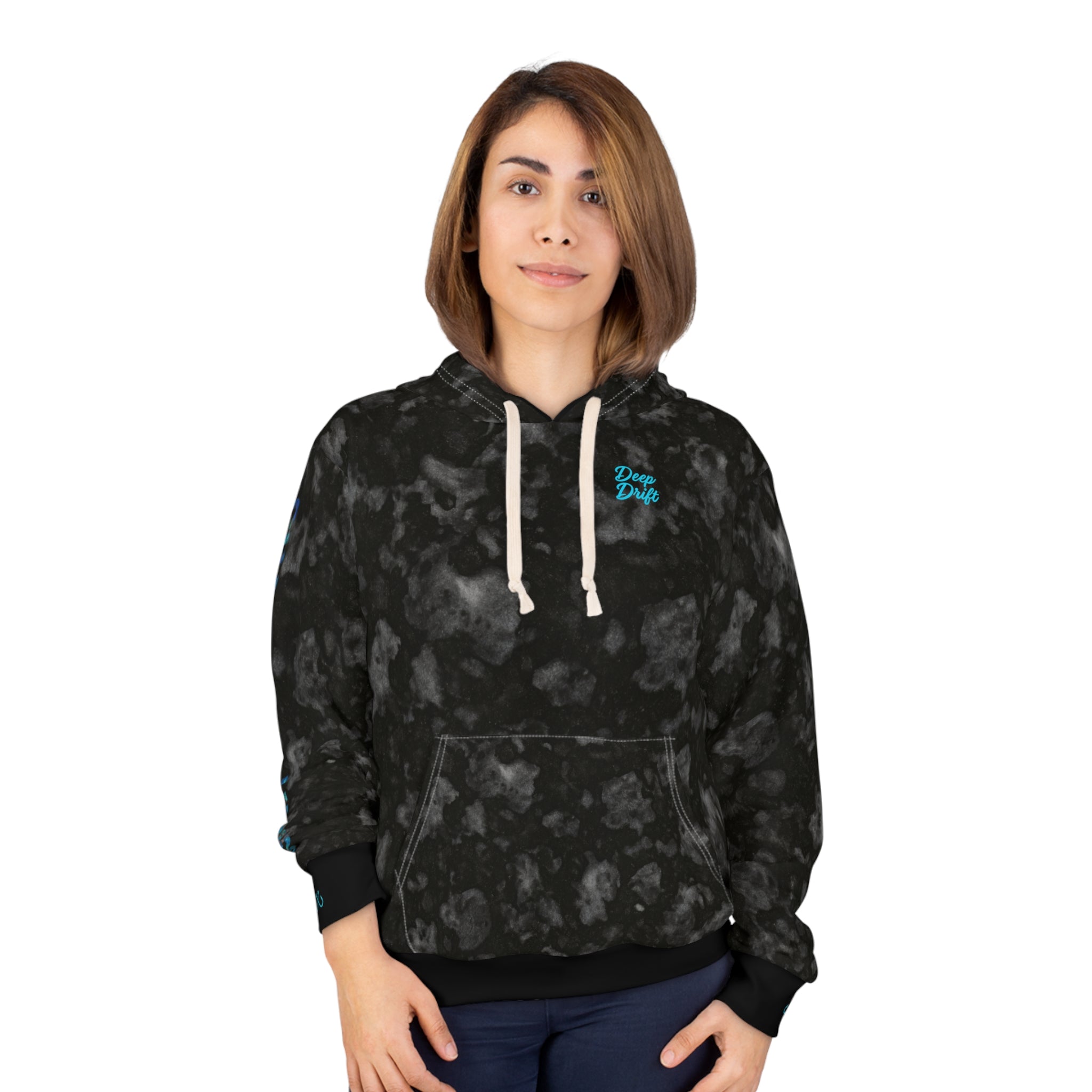 Volcanic Rock & Iridescent Octopus Chasing Legends Fishing Hoodie — Deep Drift Fishing,  Hooked Horizon Co. Deep Drift Pullover