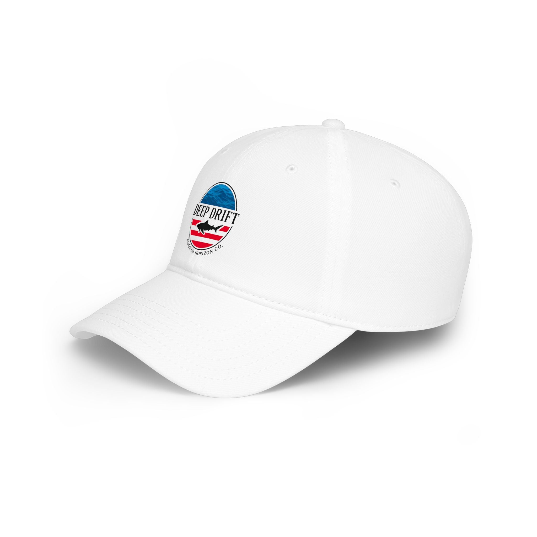 Deep Drift American Flag Patch Baseball Cap — Vintage Ocean Americana Low-Profile Hat, Multiple Color Variations