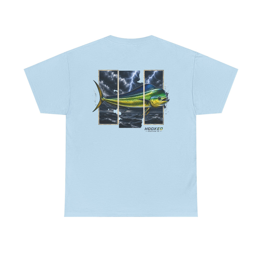 Mahi Mahi Hooked Horizon Co Tee—Ocean Graphic Tee — "Beloved" Ray Design