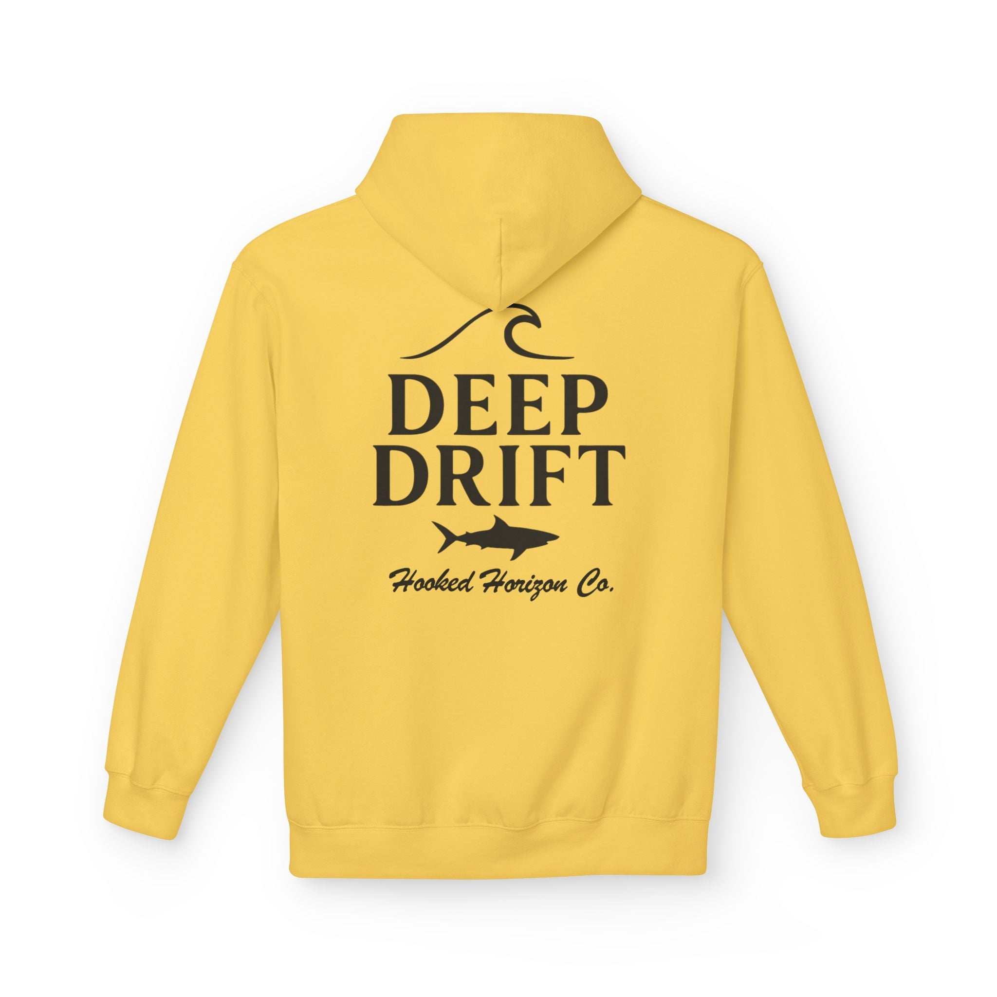 Deep Drift Wave & Shark Fishing Hoodie — Hooked Horizon Co. Pullover, Multiple Color Variations