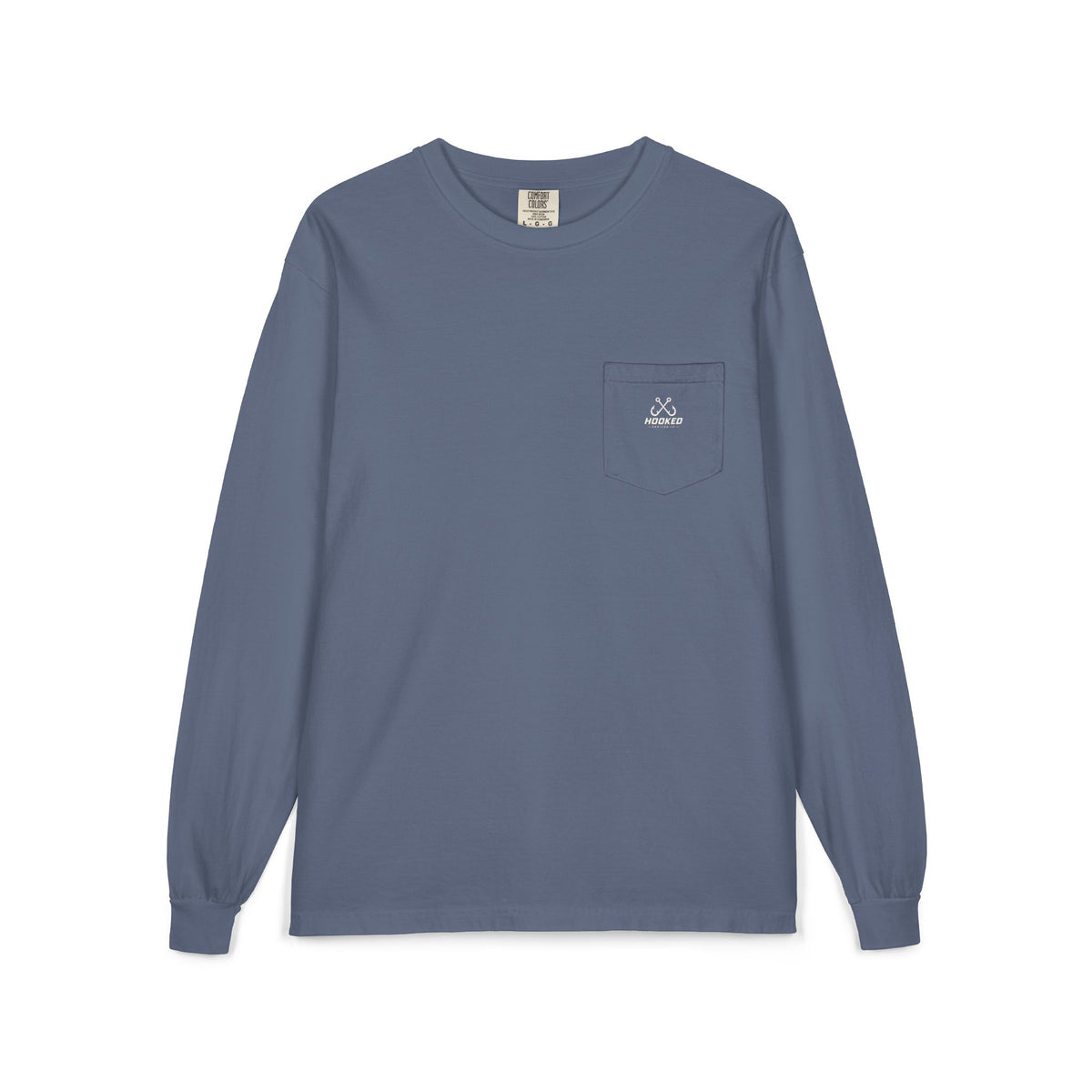 USA Manta Ray Hooked Horizon Co.  Classic Logo Unisex Long Sleeve Pocket T-Shirt