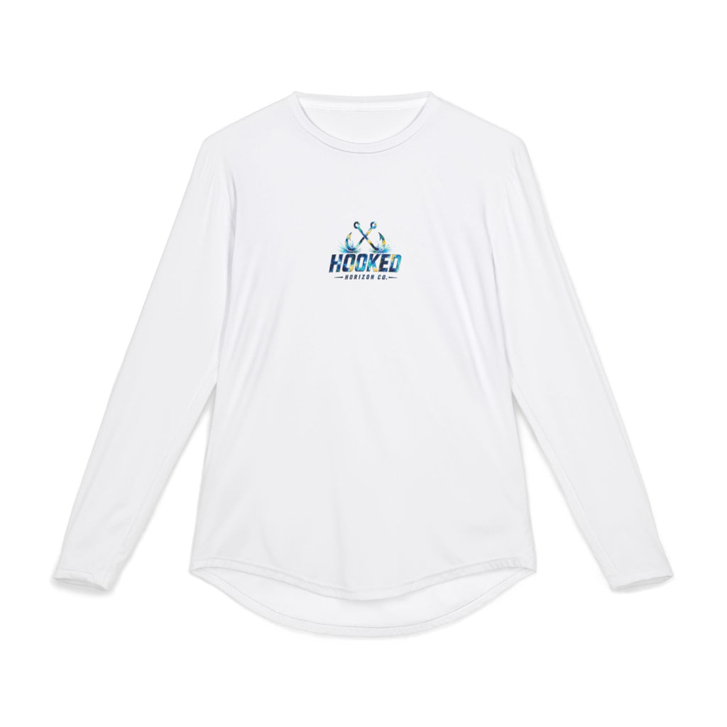 Barracuda Hooked Horizon Co — Men's Long Sleeve UV Shirt — Chasing Legends Not Trends Orca Ocean Graphic Performance Tee