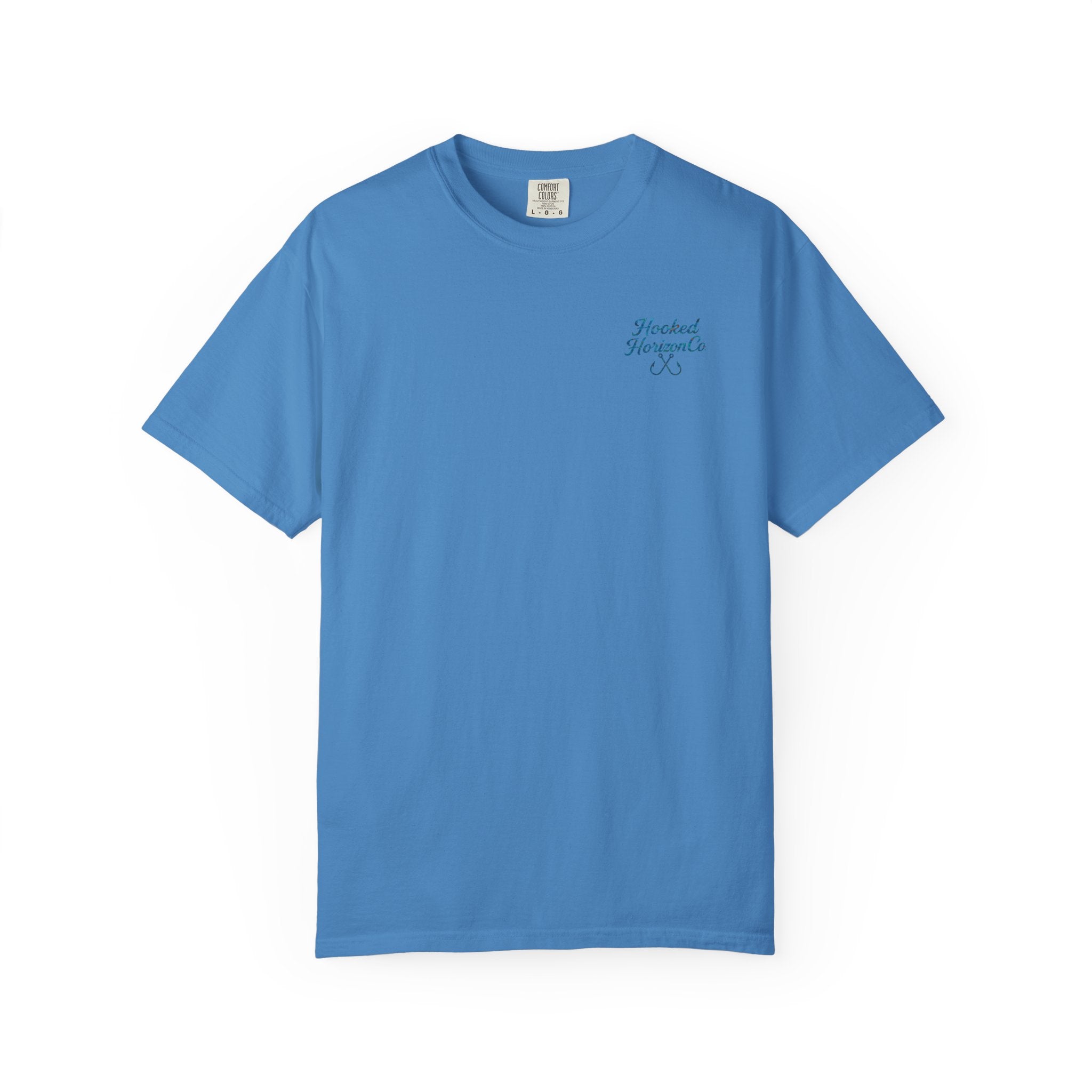 Mahi Mahi Hooked Horizon Co. — "Chasing Legends" Deep Drift Fishing Graphicishing Tee for Angler Lovers, Shark Lovers, Ocean Tee