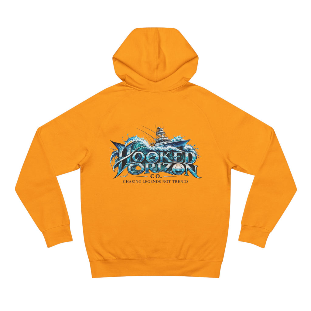 Fishing Boat " Chasing Legends Not Trends "Hooked Horizon Co. Unisex Supply Hoodie