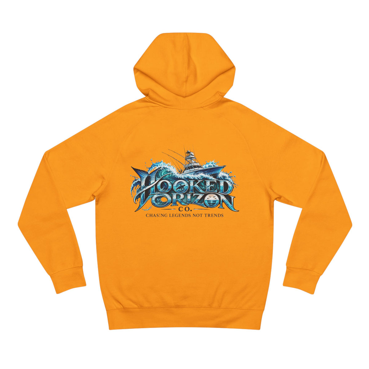 Fishing Boat " Chasing Legends Not Trends "Hooked Horizon Co. Unisex Supply Hoodie