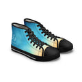 Blue Ombre Vibrant Gradient High Top Sneakers for Women, Trendy Footwear, Casual Style, Colorful Sneakers, Perfect for Spring, Summer Fashion