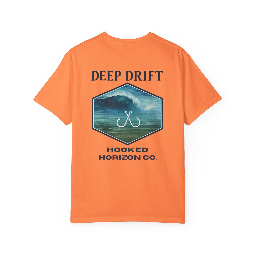 Deep Drift Wave Break Fishing T-Shirt - Ocean-inspired Fishing Tee for Angler Lovers, Hooked Horizon Co. Tee